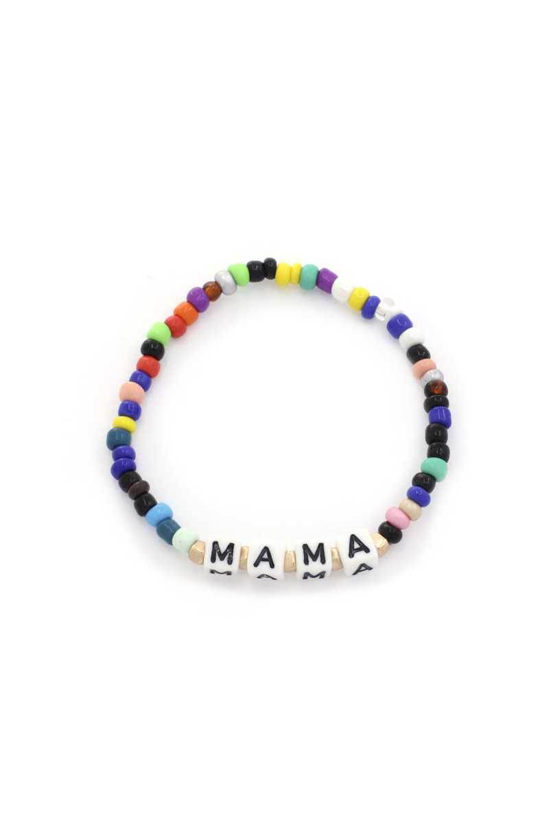 Mama Quote Beaded Stretch Bracelet - LLR Chic