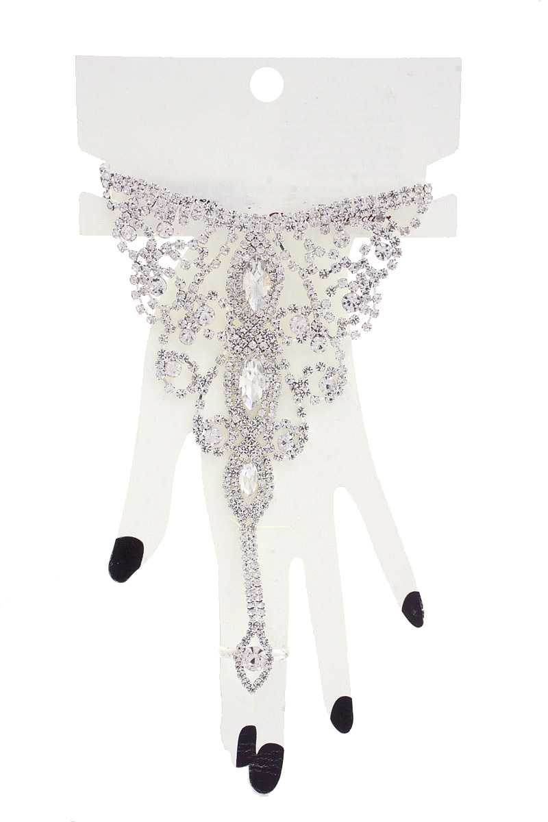 Marquise Rhinestone Hand Ring Bracelet - LLR Chic