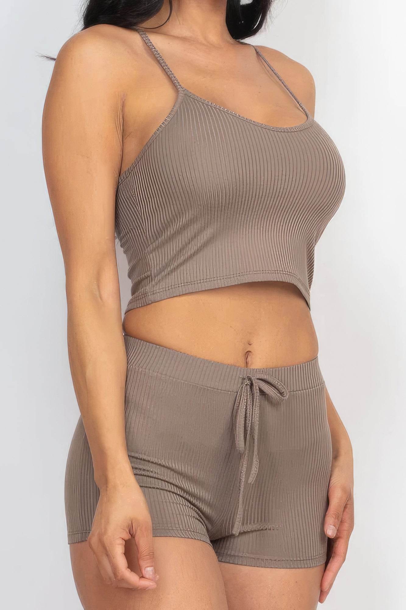 Ribbed Crop Cami Top & Shorts Set - LLR Chic