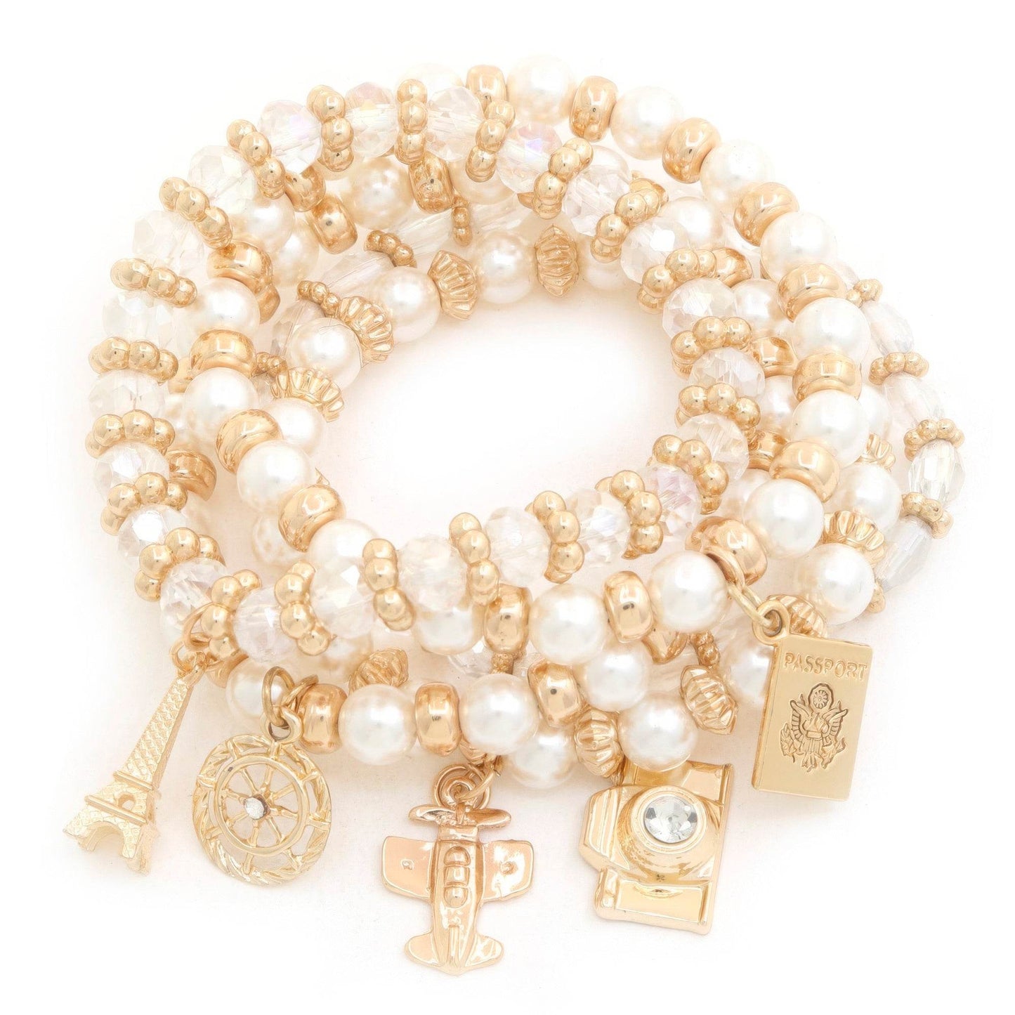 Airplane Charms Pearl Beaded Bracelet - LLR Chic