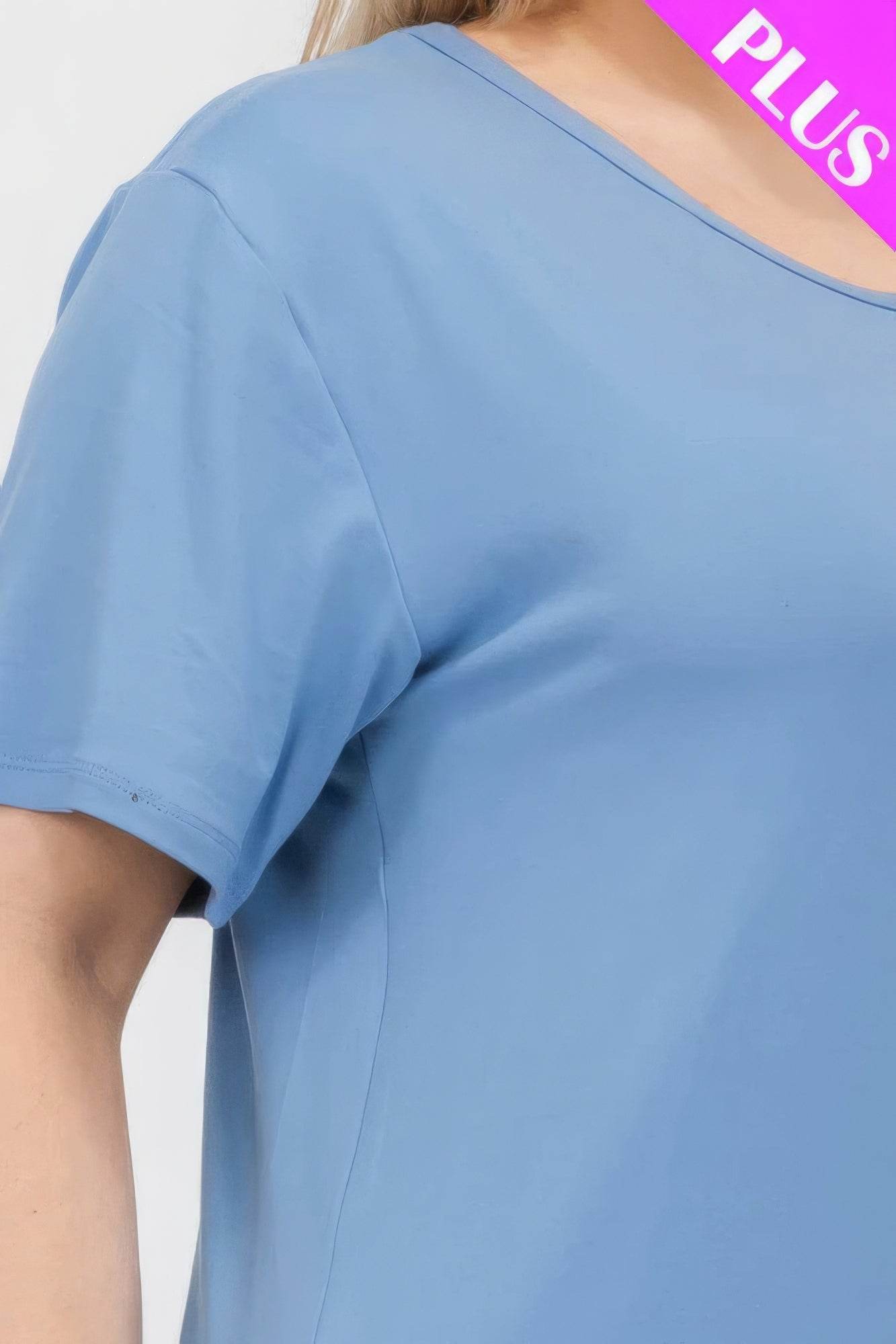 Plus Size Basic Short Sleeve T-shirt - LLR Chic