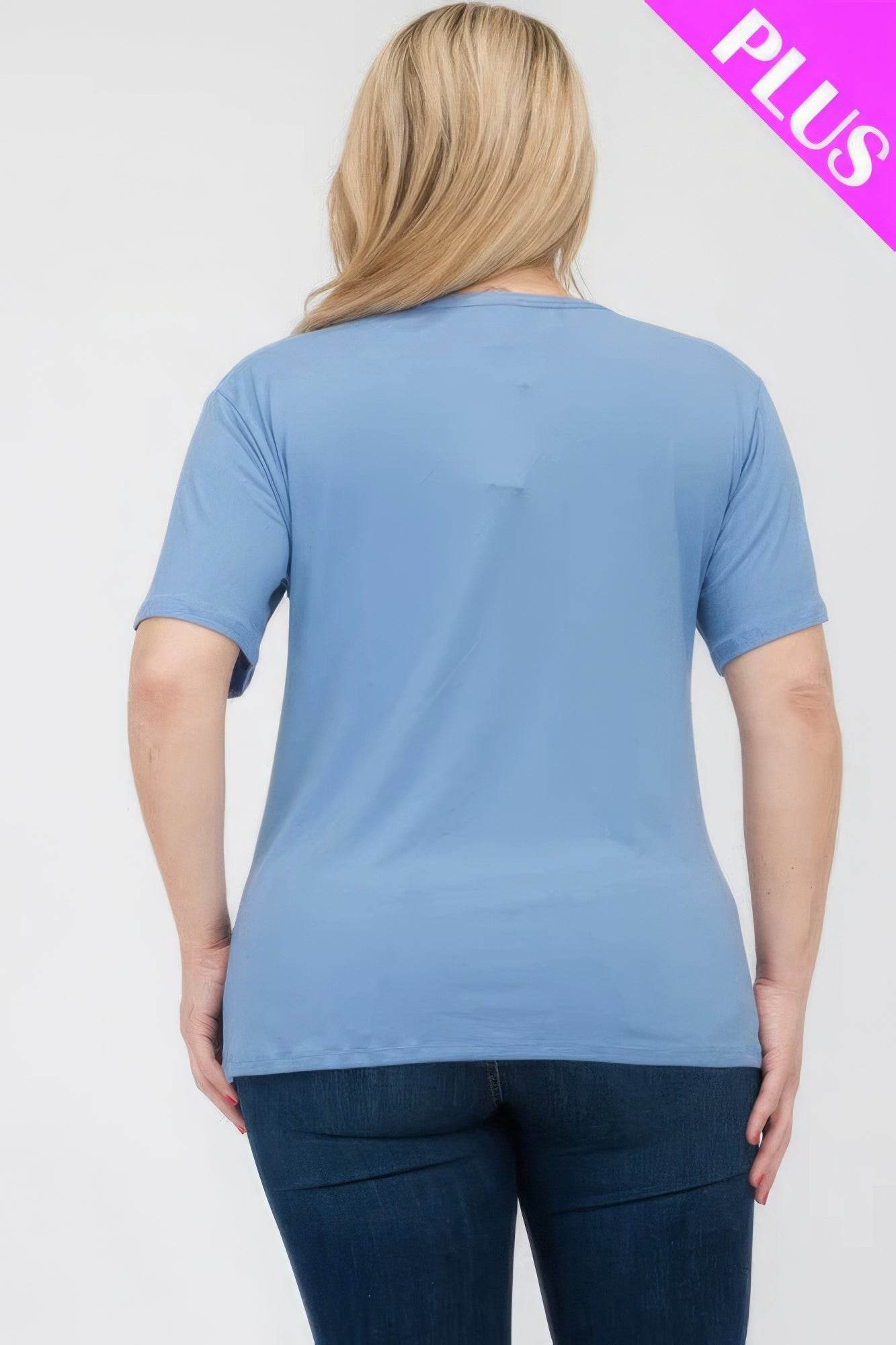 Plus Size Basic Short Sleeve T-shirt - LLR Chic