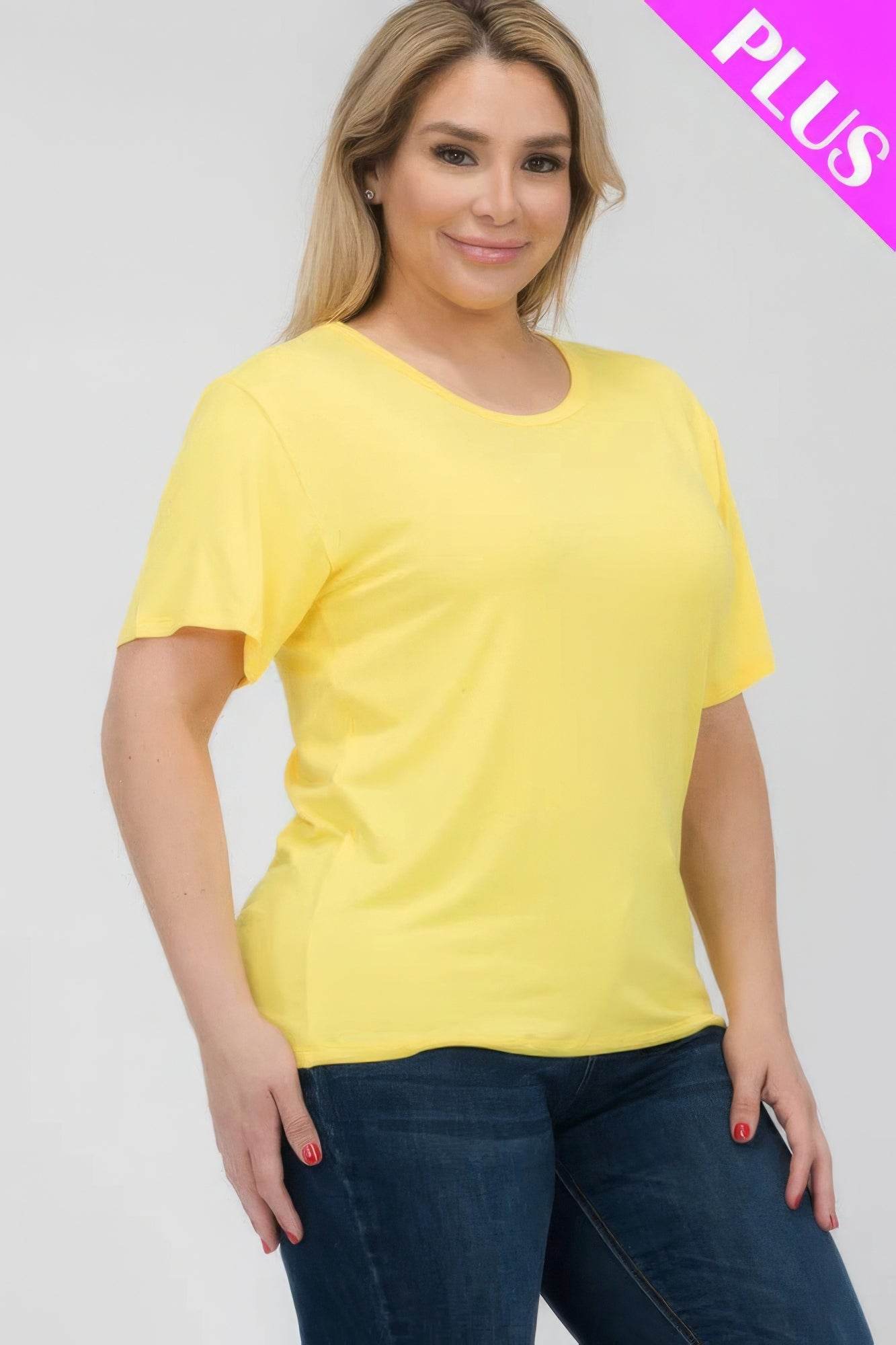 Plus Size Basic Short Sleeve T-shirt - LLR Chic