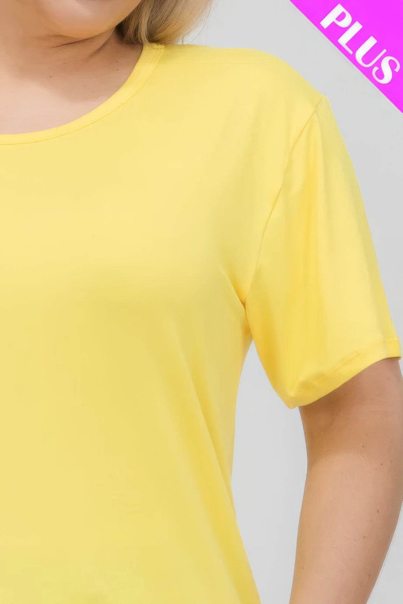 Plus Size Basic Short Sleeve T-shirt - LLR Chic