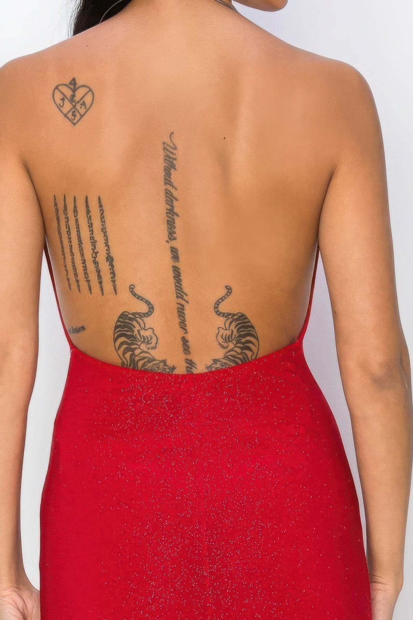 Halter Necklace Trim Long Dress - LLR Chic