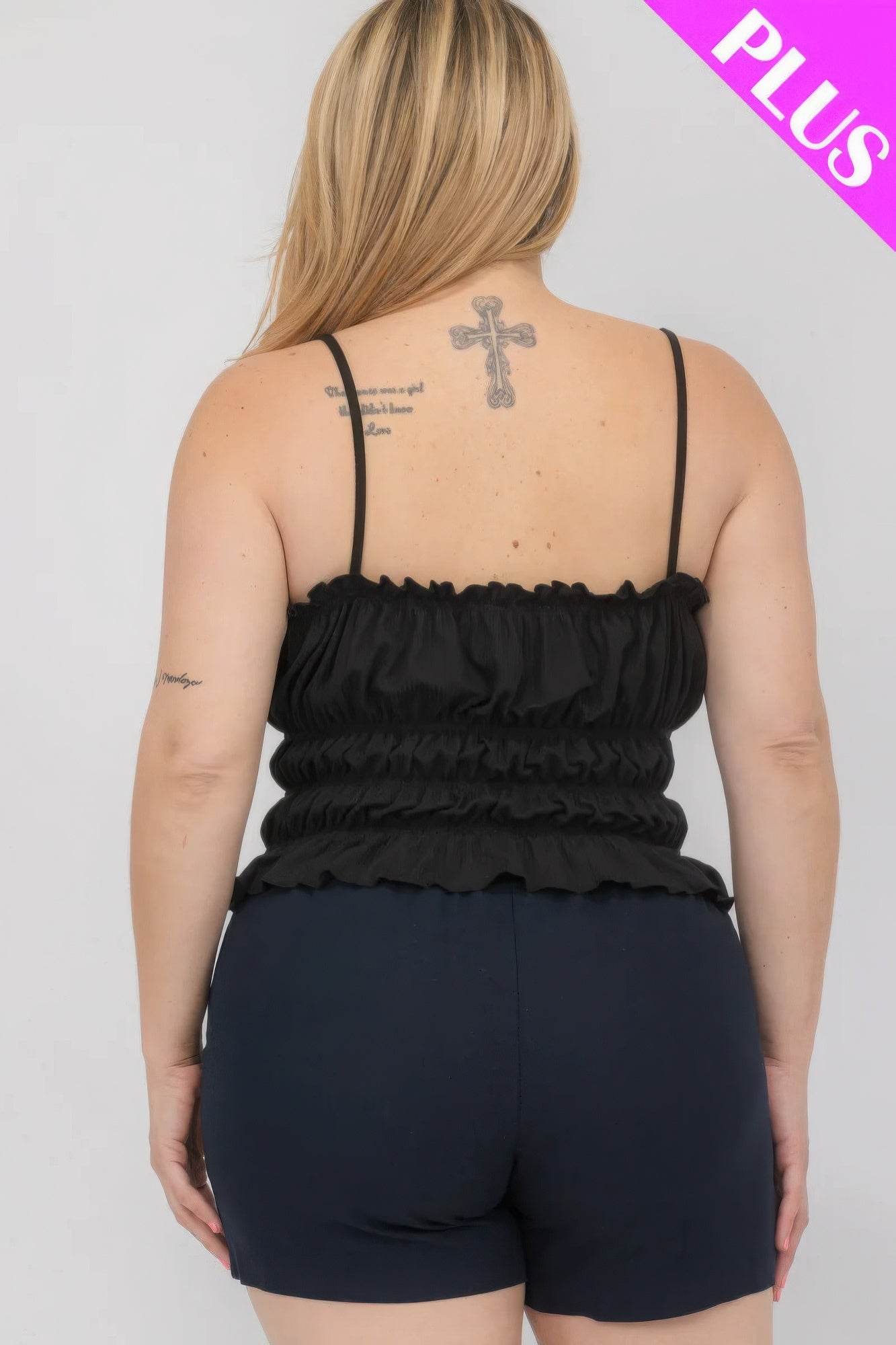 Plus Size Tiered Shirred Body Crop Top - LLR Chic
