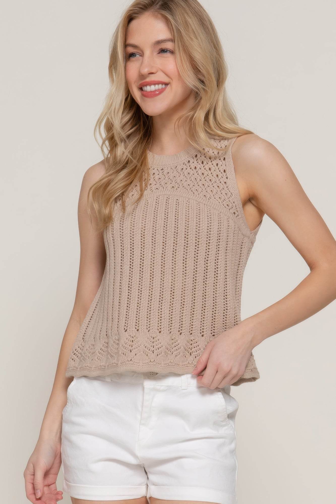 Sleeveless Crochet Spring Sweater - LLR Chic