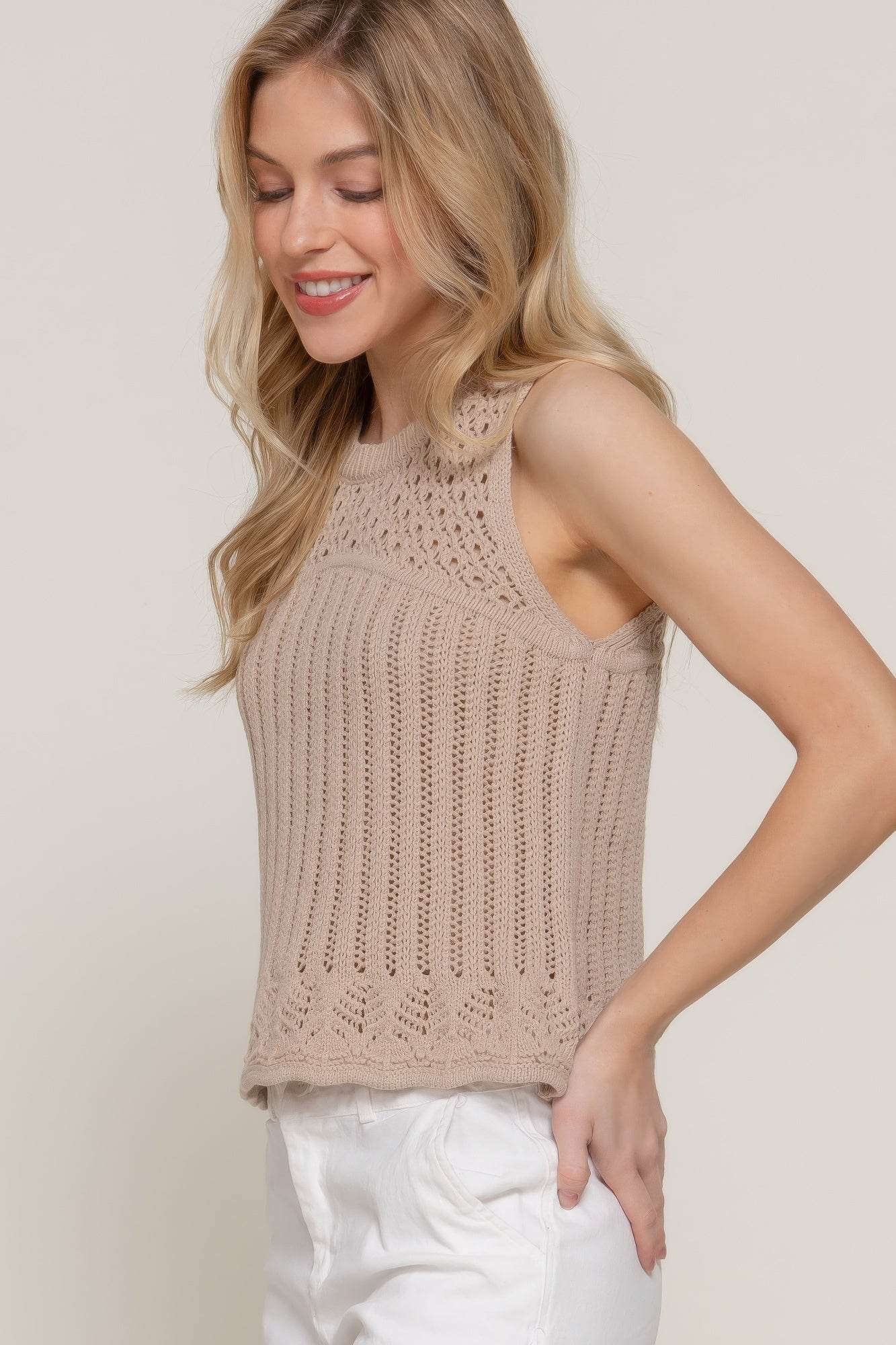Sleeveless Crochet Spring Sweater - LLR Chic