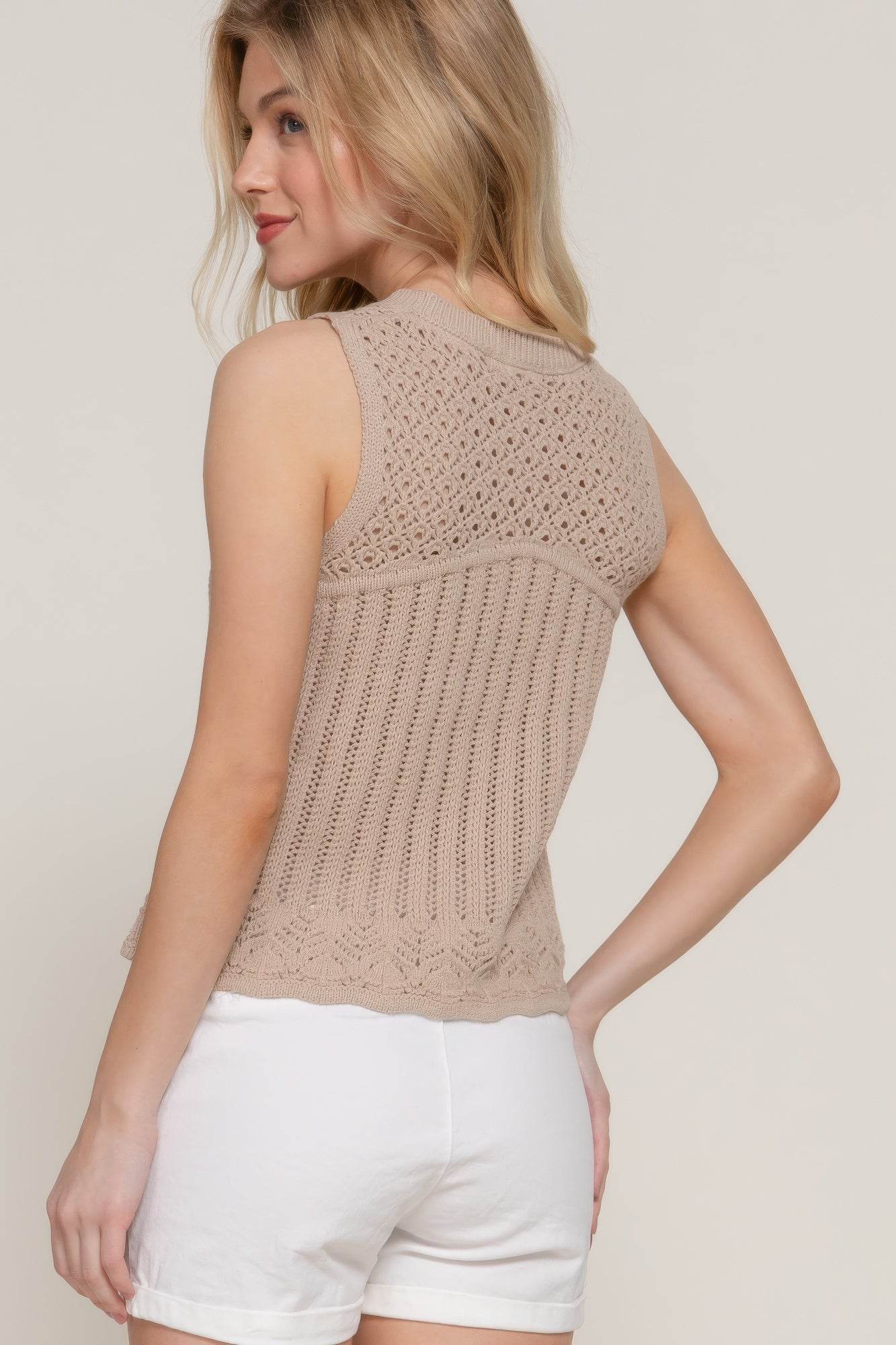 Sleeveless Crochet Spring Sweater - LLR Chic