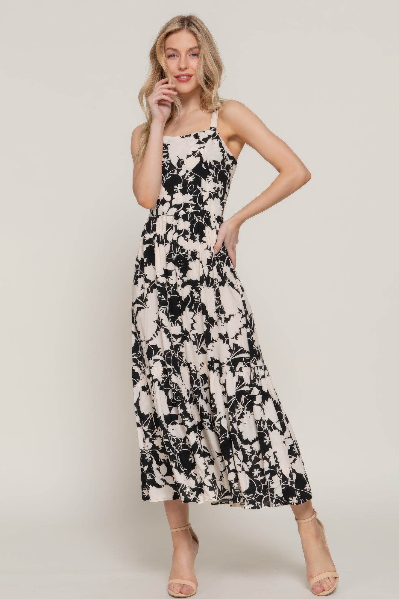 Floral Print Cami Midi Dress - LLR Chic
