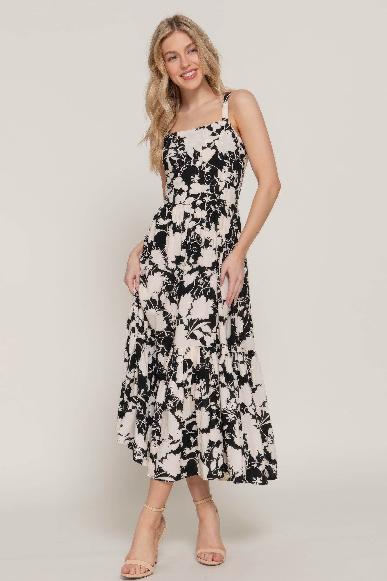 Floral Print Cami Midi Dress - LLR Chic