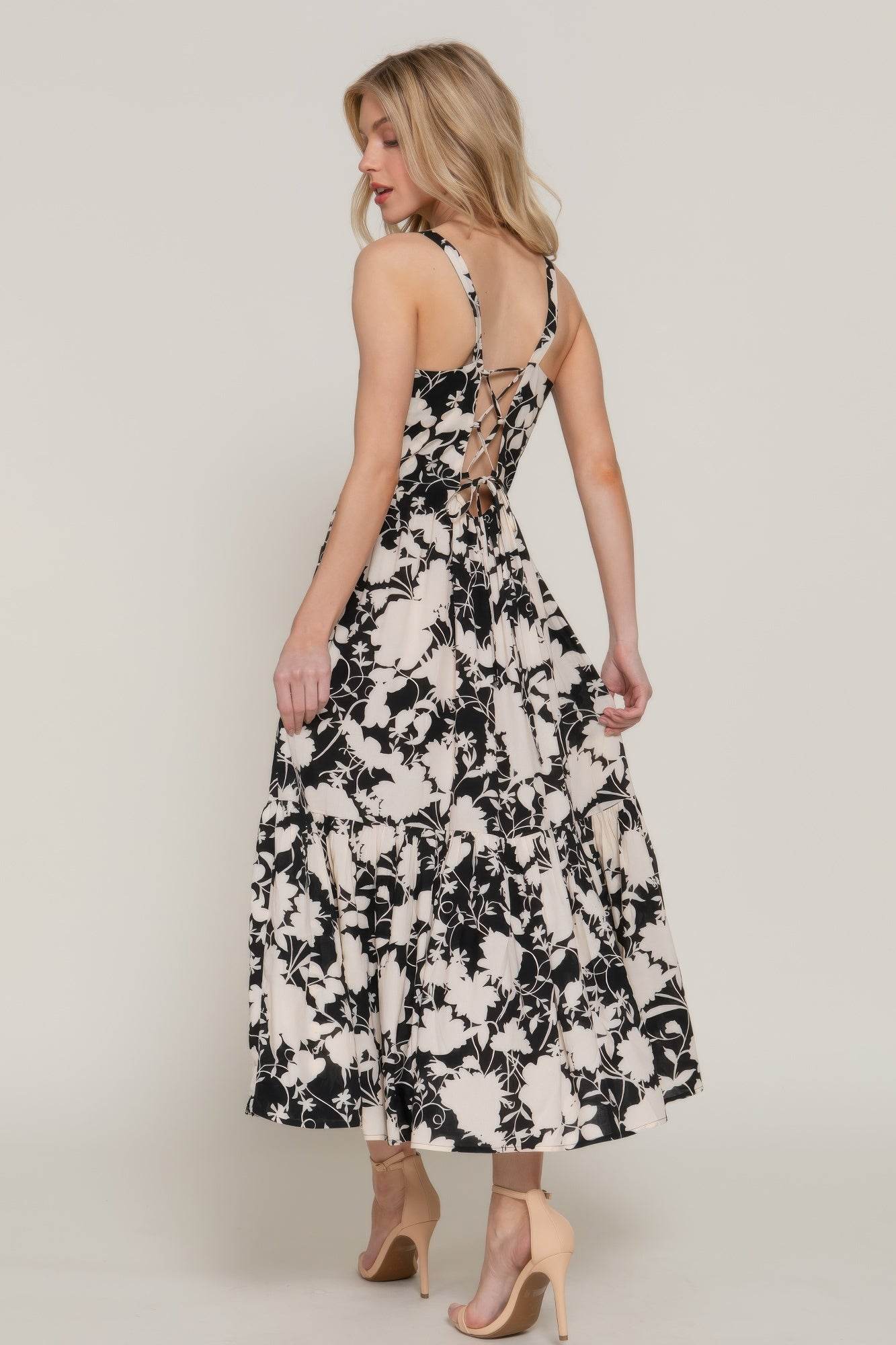 Floral Print Cami Midi Dress - LLR Chic