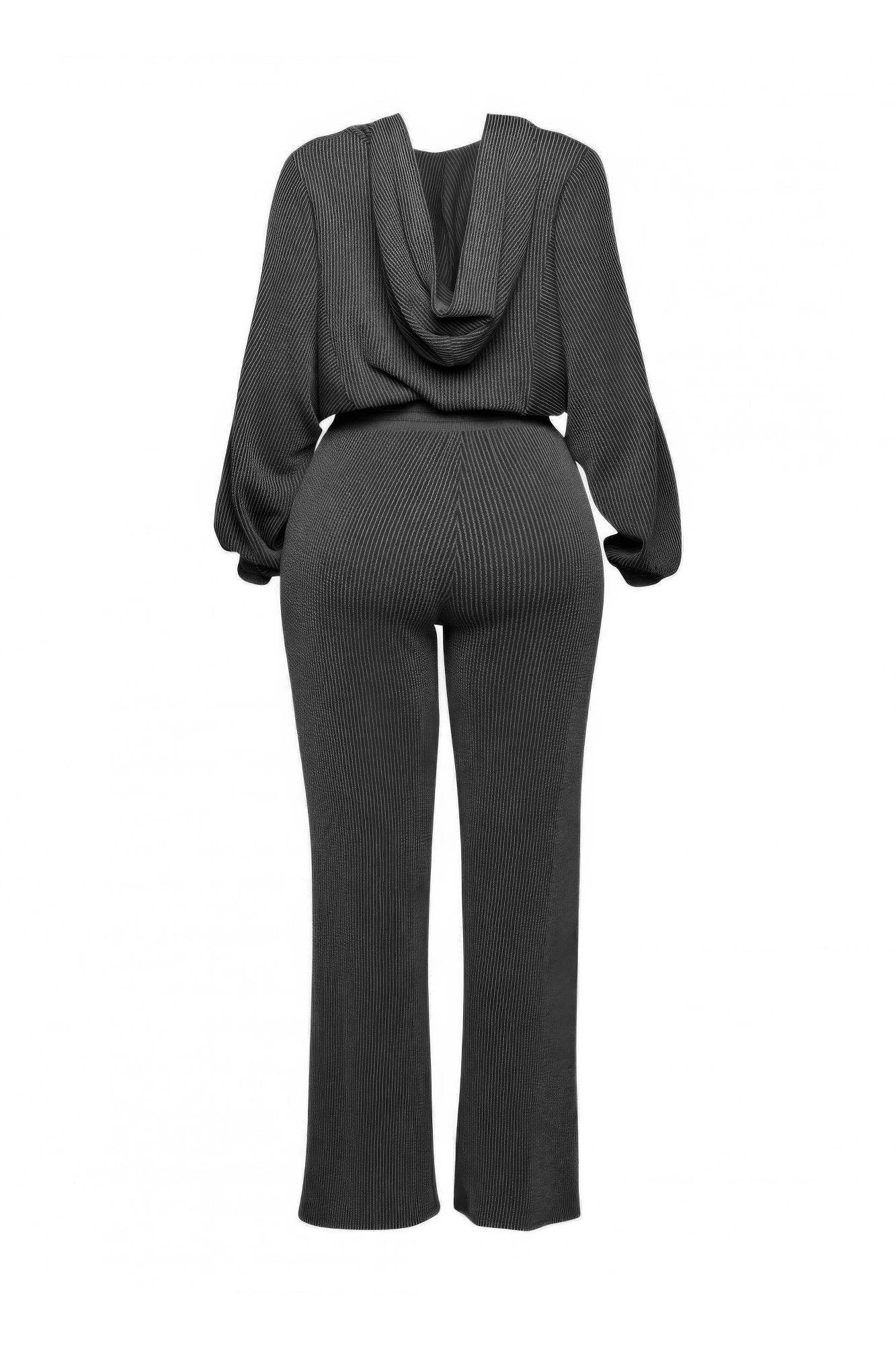 Zipper Closure Hoodie Jacket & Pants Set - LLR Chic