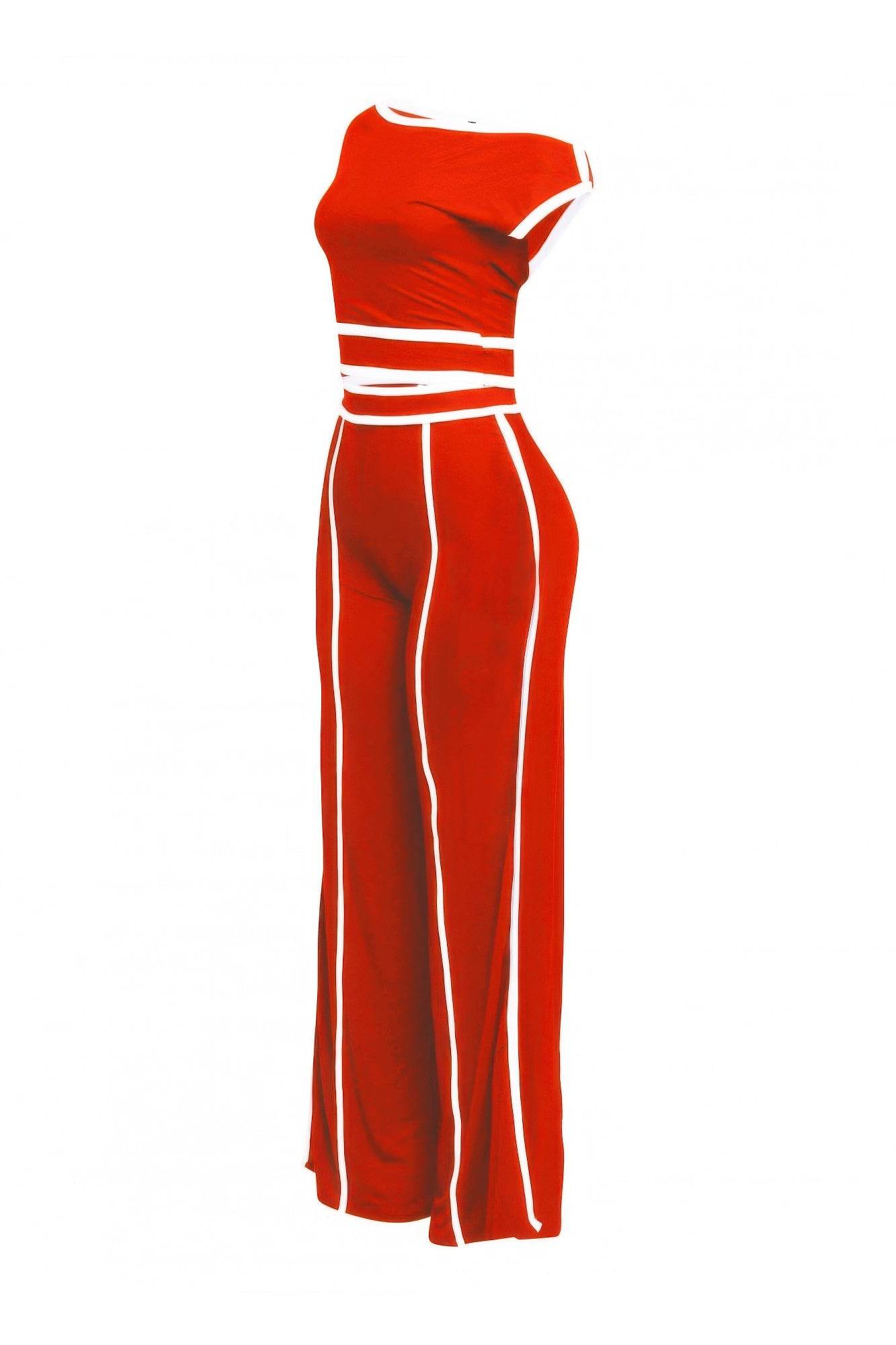 Color Contrast Detailed Off Shoulder Set - LLR Chic