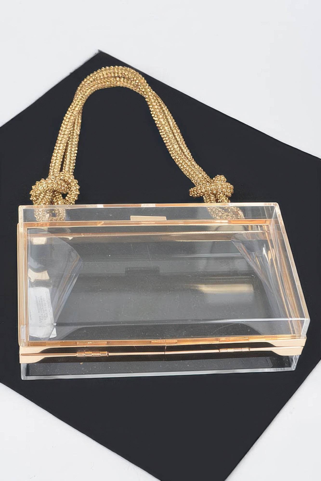 Clear Case Clutch W/rhinestone Handle - LLR Chic