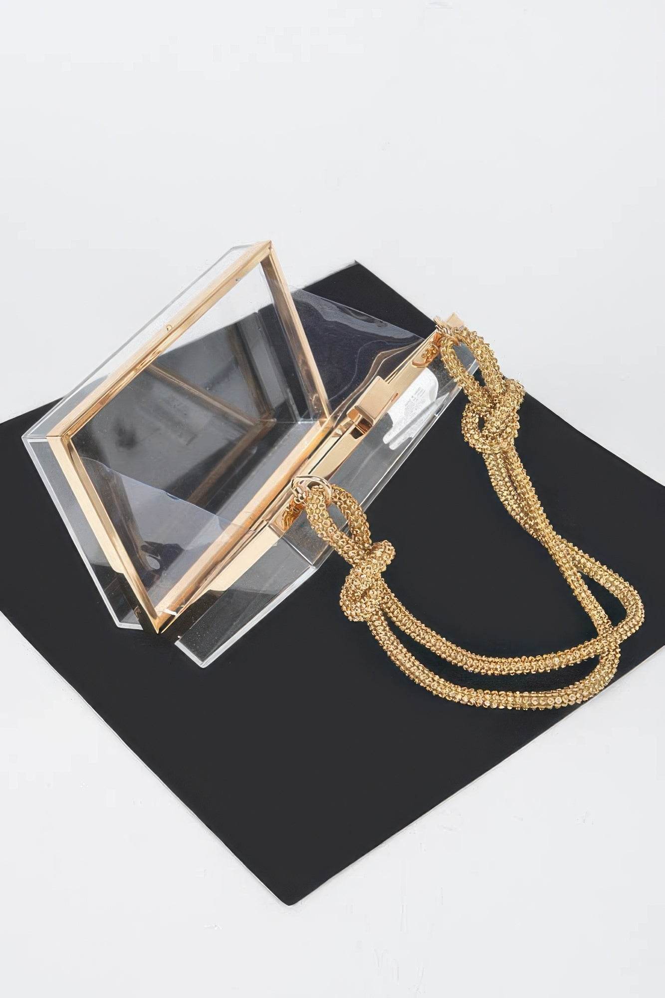 Clear Case Clutch W/rhinestone Handle - LLR Chic