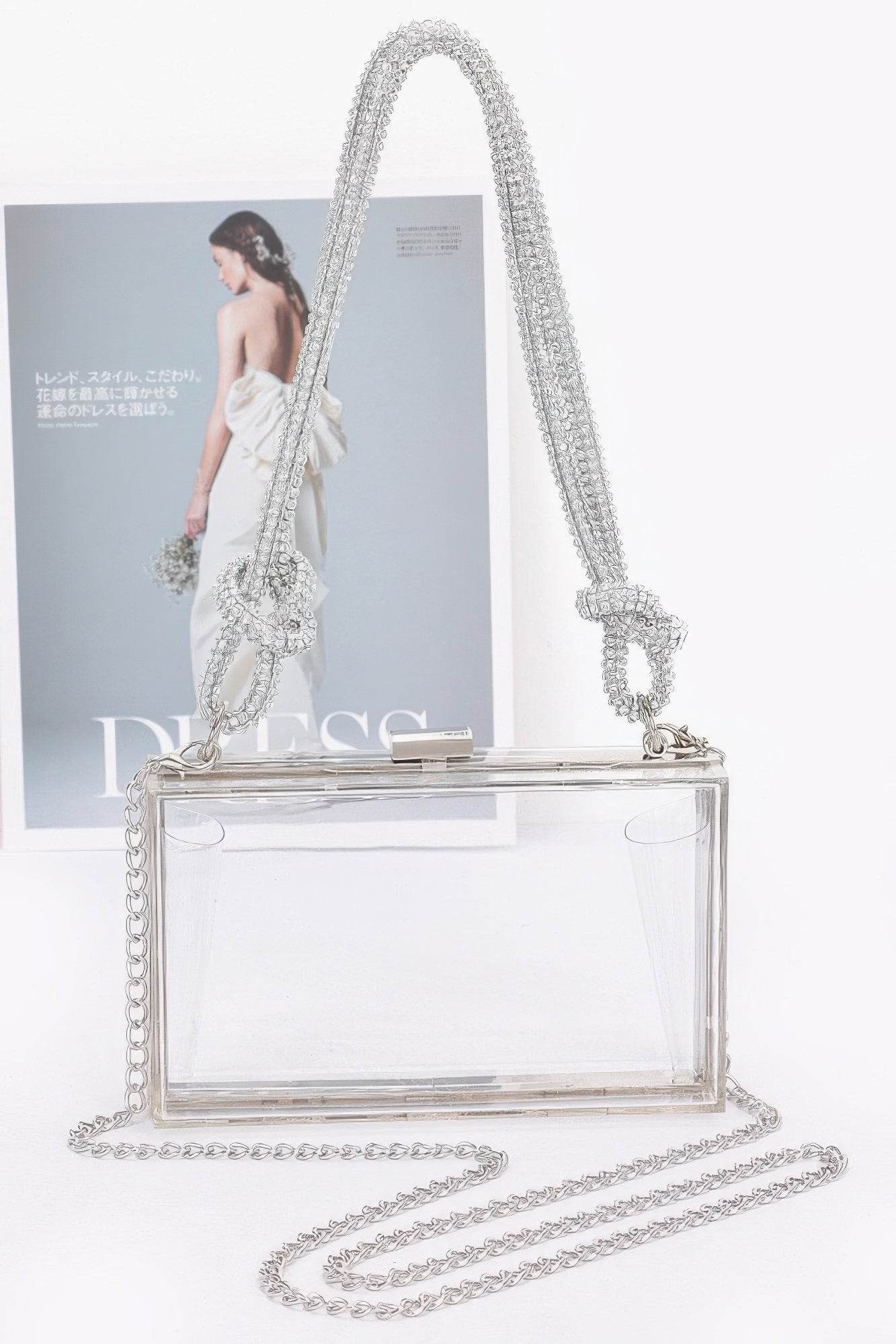 Clear Case Clutch W/rhinestone Handle - LLR Chic