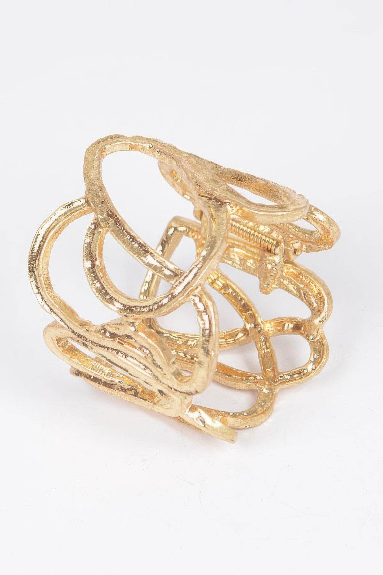 Cast Metal Spring Hinge Cuff - LLR Chic