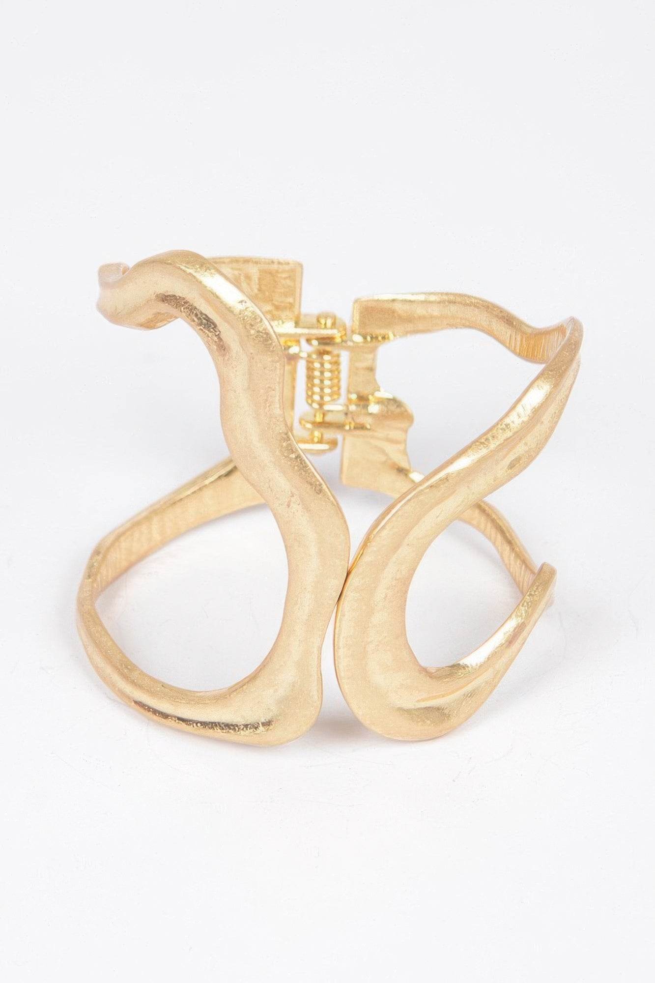 Cast Metal Spring Hinge Cuff - LLR Chic