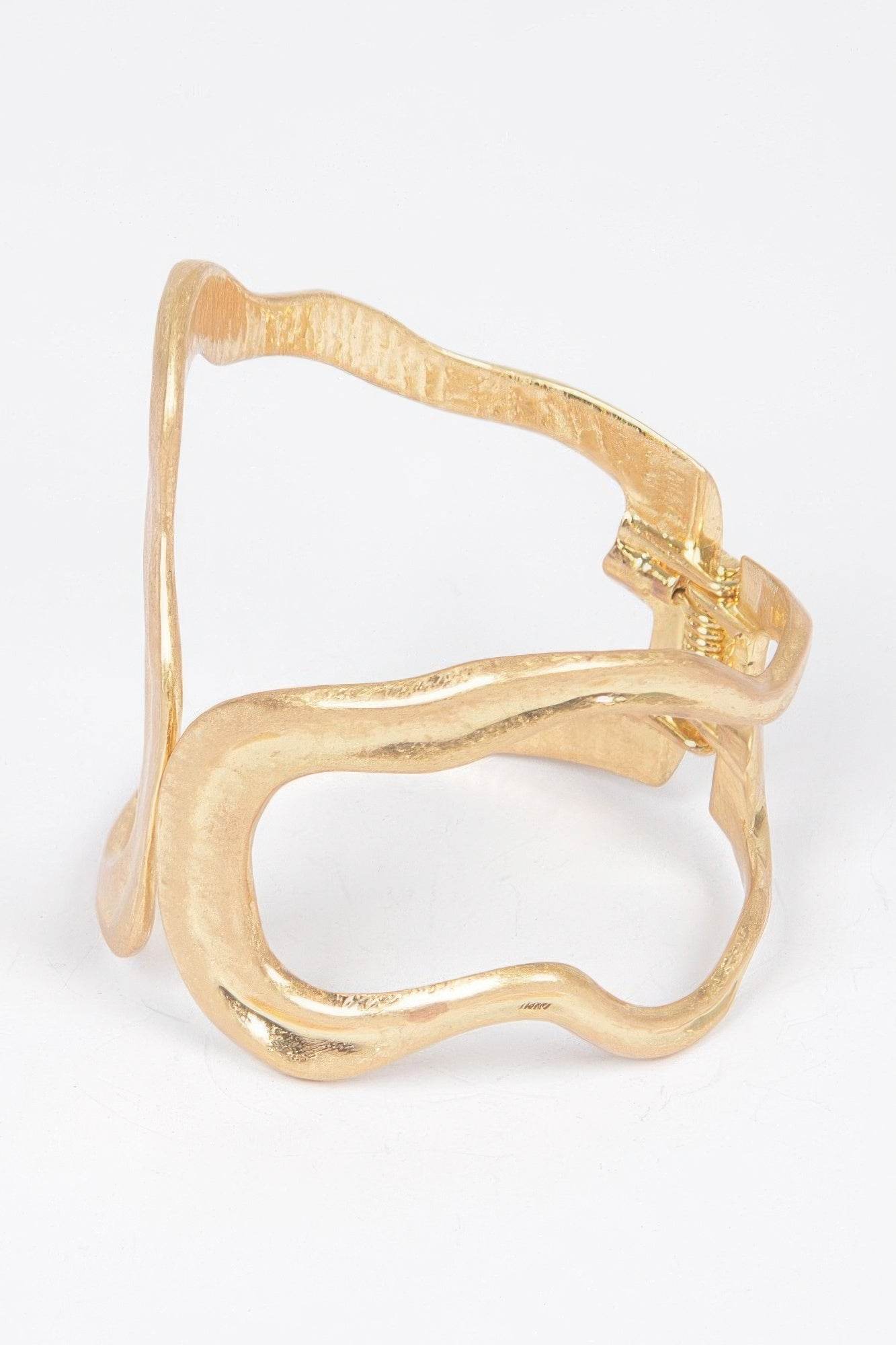 Cast Metal Spring Hinge Cuff - LLR Chic