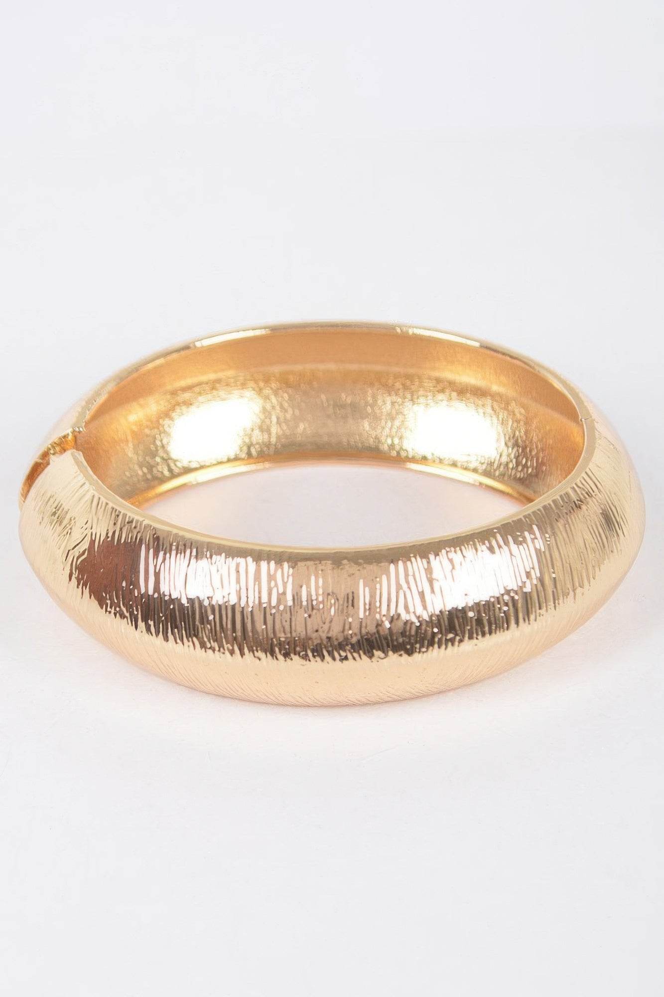 Textured Metal Bangle Bracelet - LLR Chic