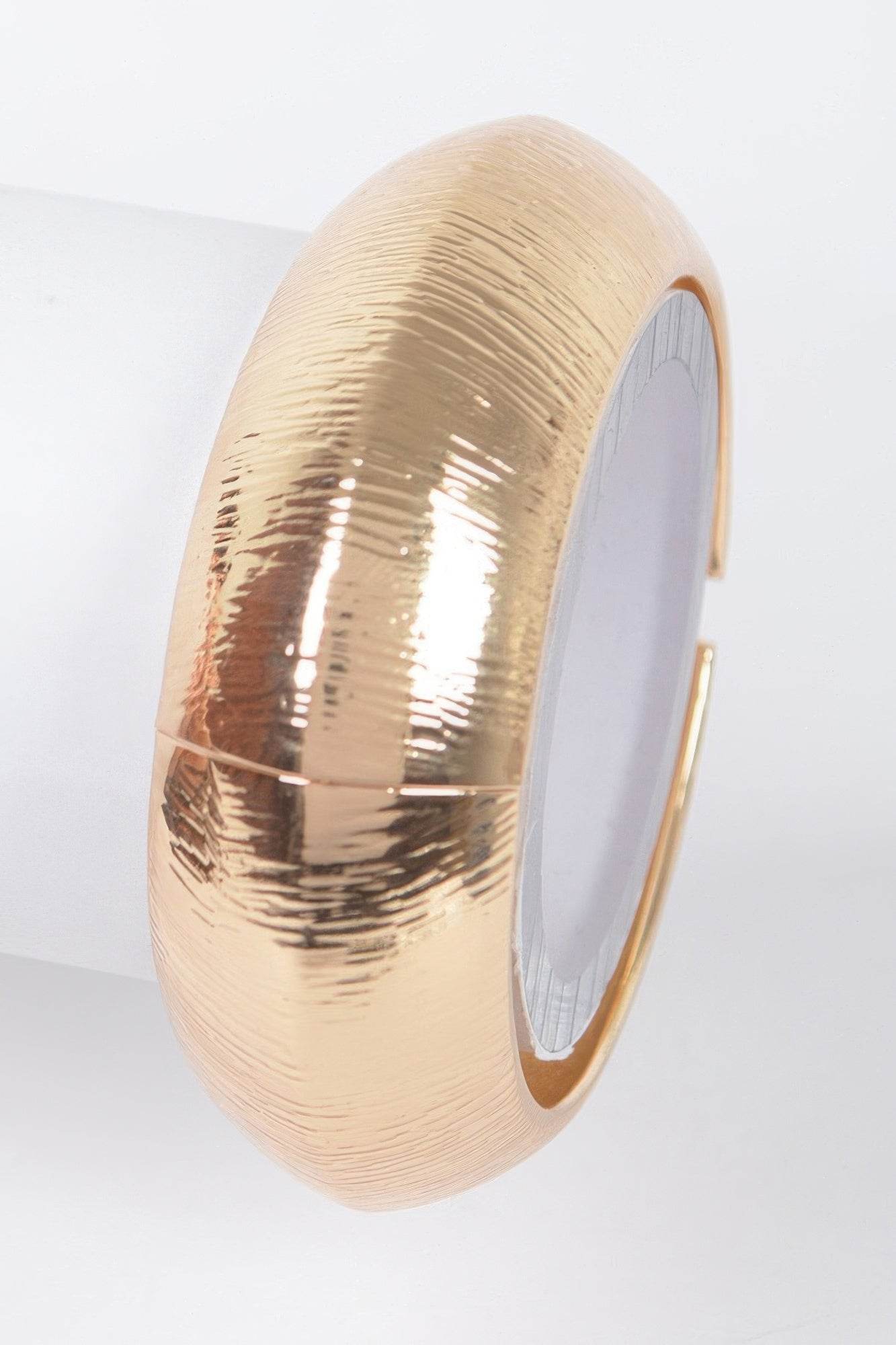 Textured Metal Bangle Bracelet - LLR Chic