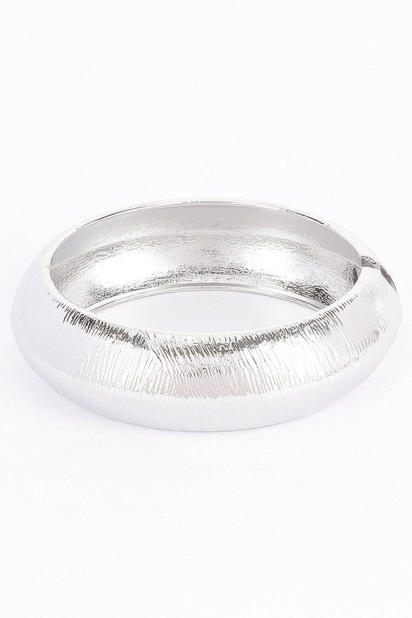 Textured Metal Bangle Bracelet - LLR Chic