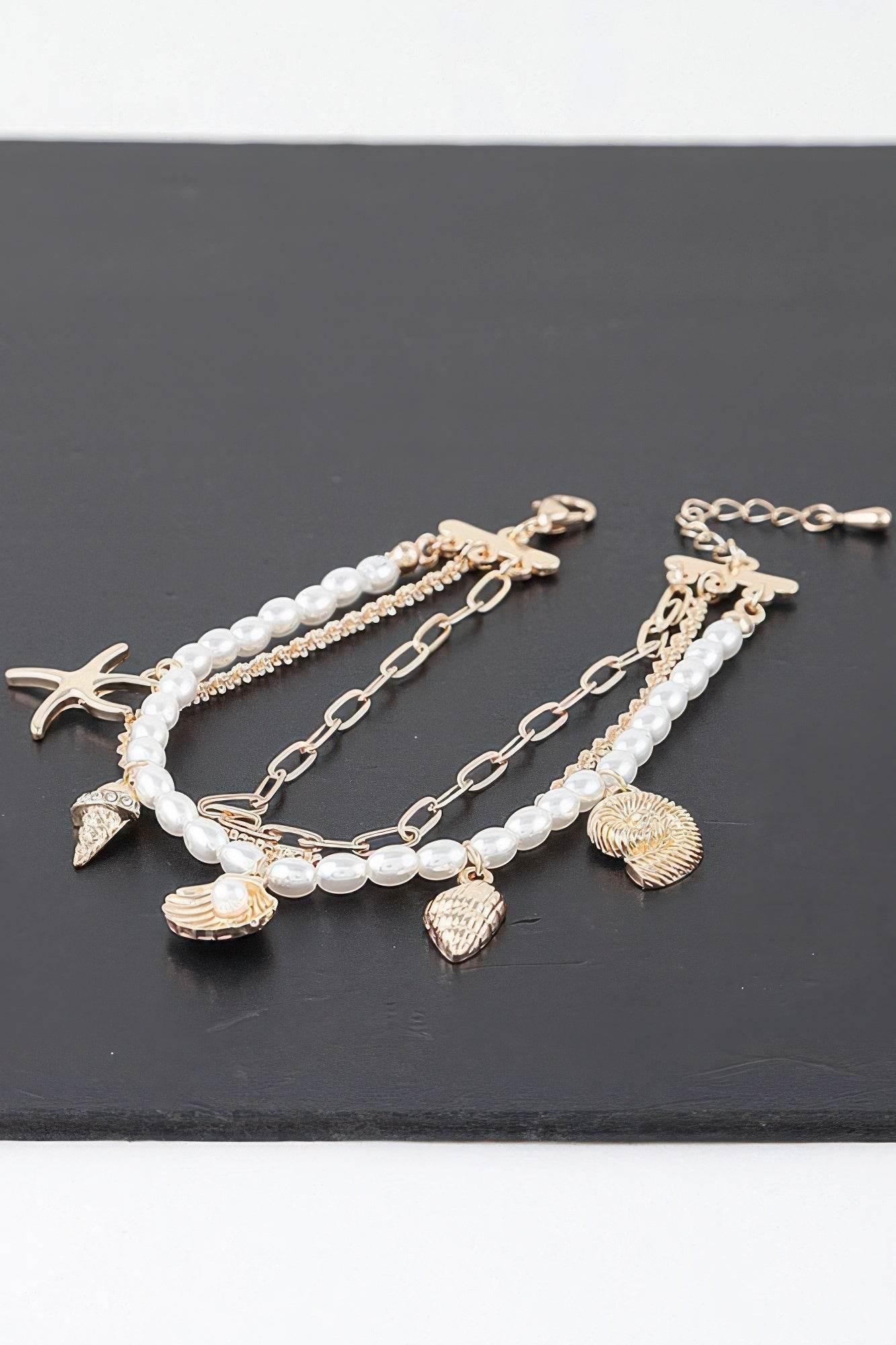 At The Beach Multi Charm Bracelet - LLR Chic