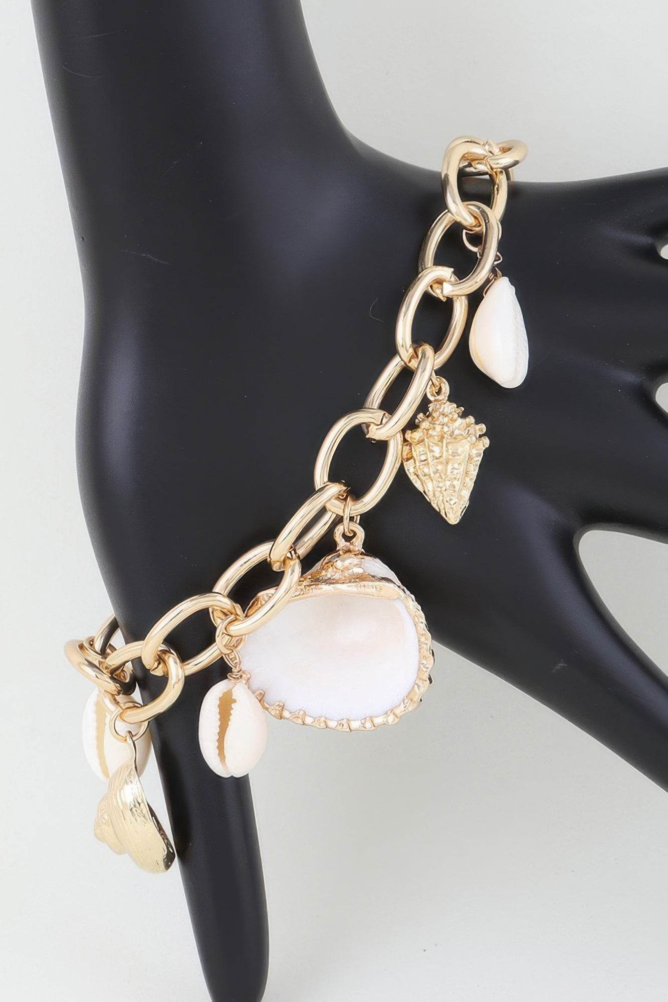Multi Seashell Charm Chain Bracelet - LLR Chic