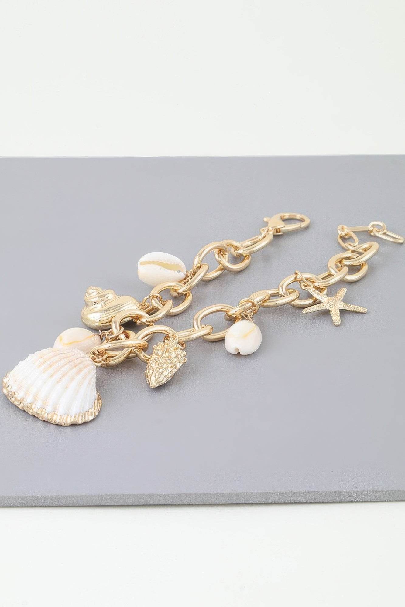 Multi Seashell Charm Chain Bracelet - LLR Chic