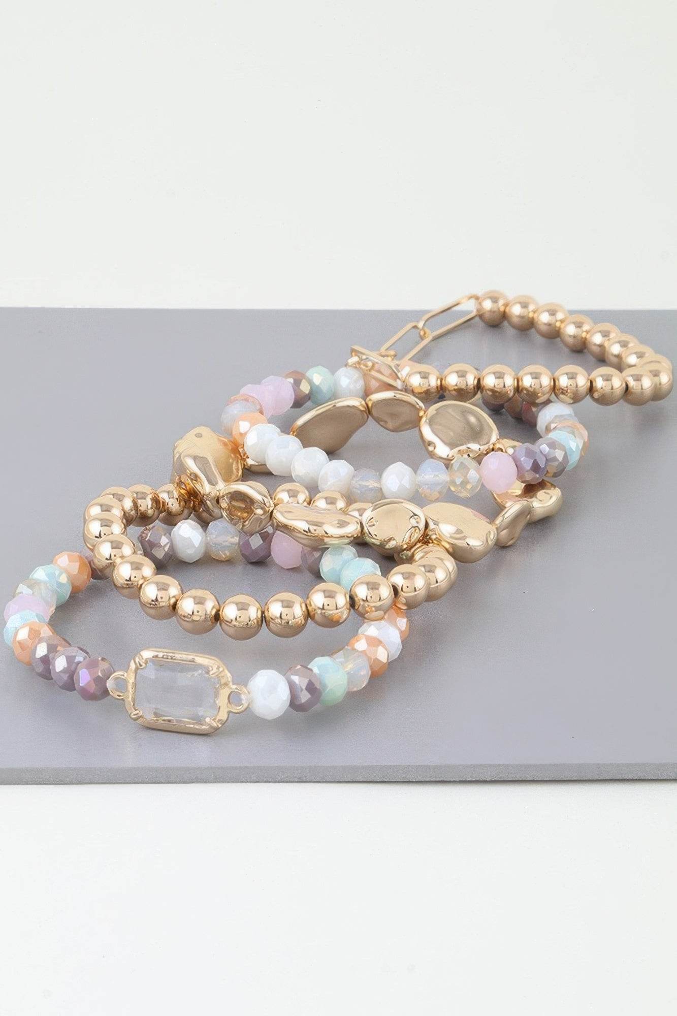 Multicolor Crystal Beaded Bracelet - LLR Chic