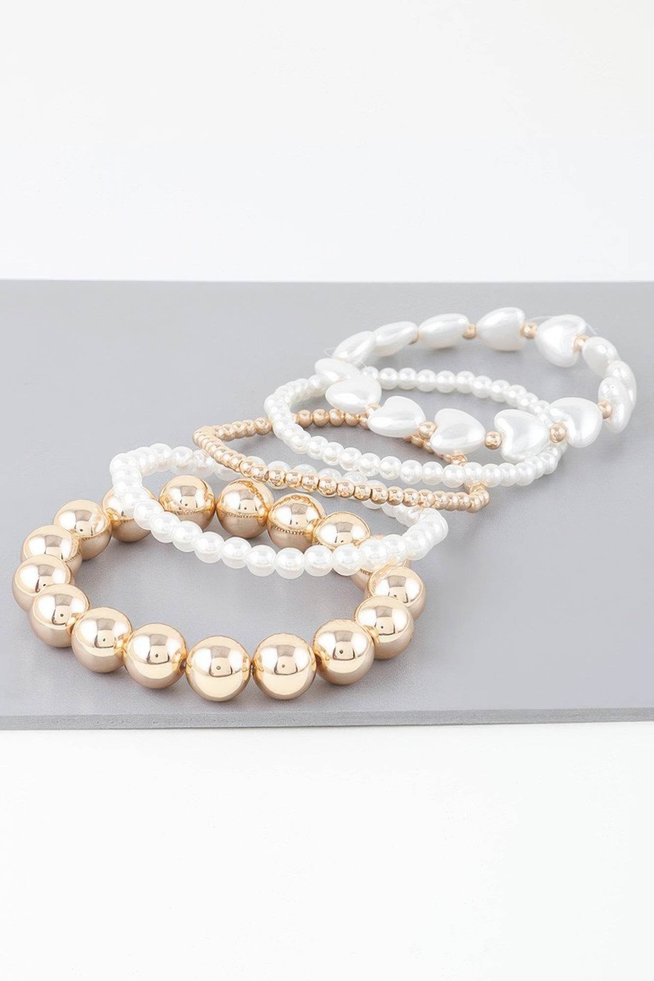Multi Heart Stone Beaded Bracelet - LLR Chic