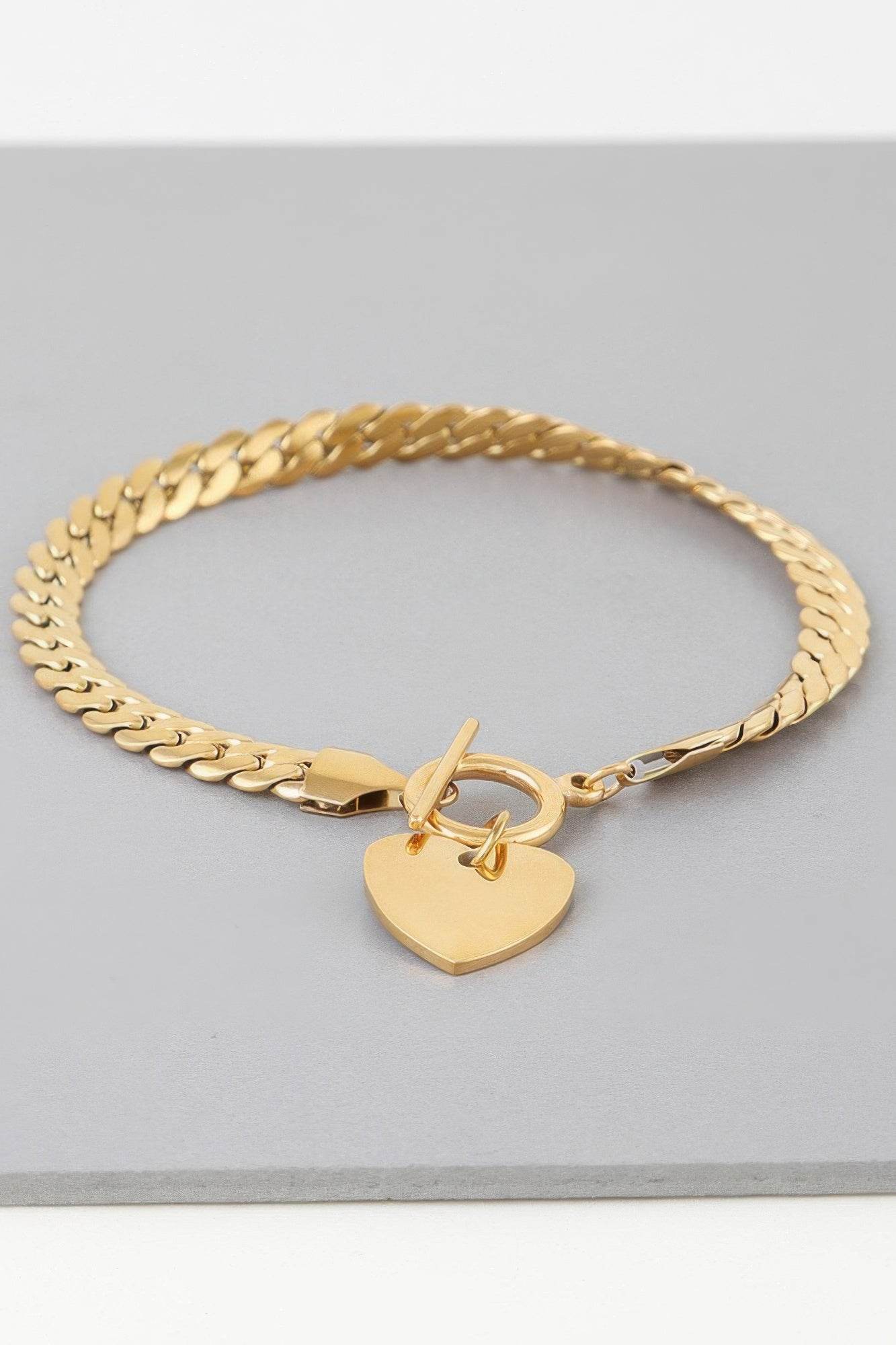 Heart Toggle Curb Chain Bracelet - LLR Chic