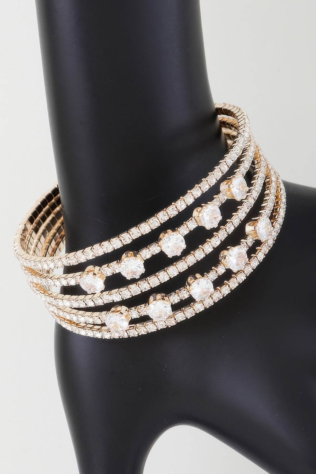 Multi Jeweled Cuff Bracelet - LLR Chic