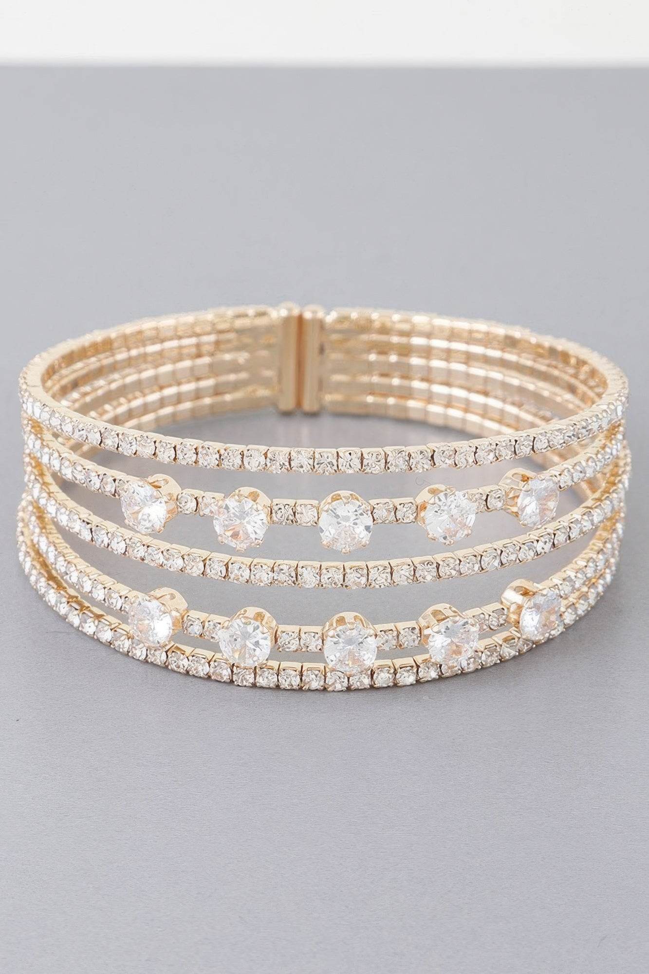Multi Jeweled Cuff Bracelet - LLR Chic