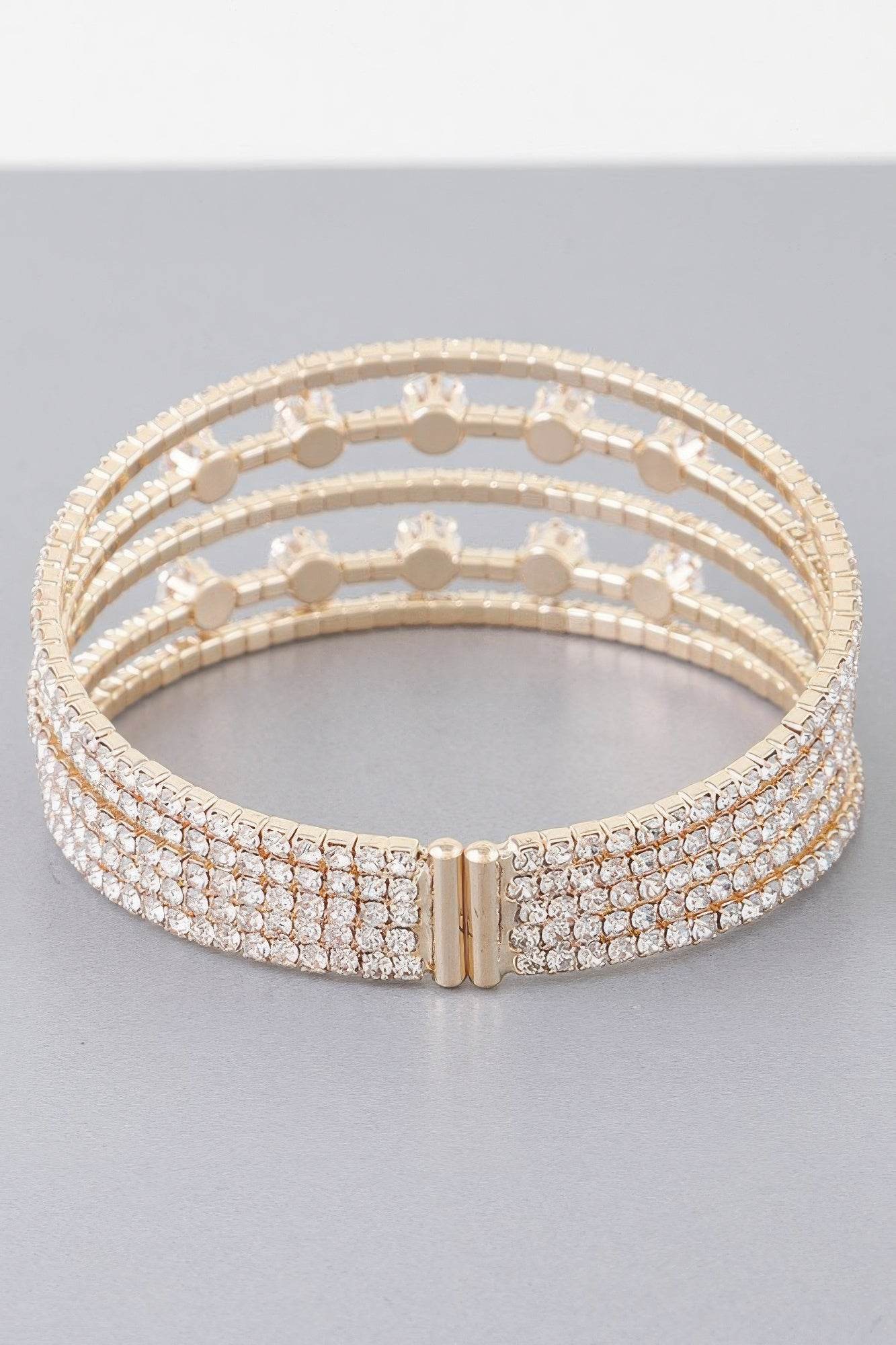Multi Jeweled Cuff Bracelet - LLR Chic