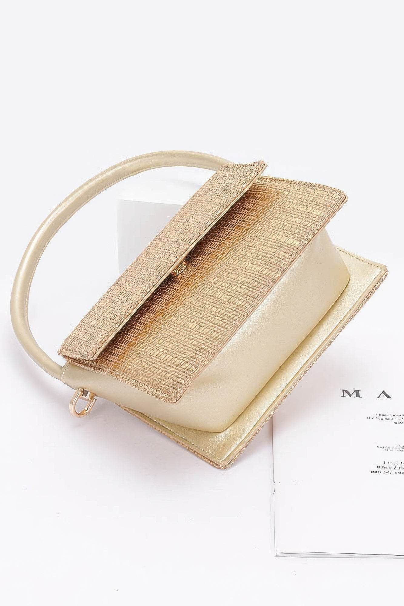 Metallic Faux Straw Top Handle Bag - LLR Chic