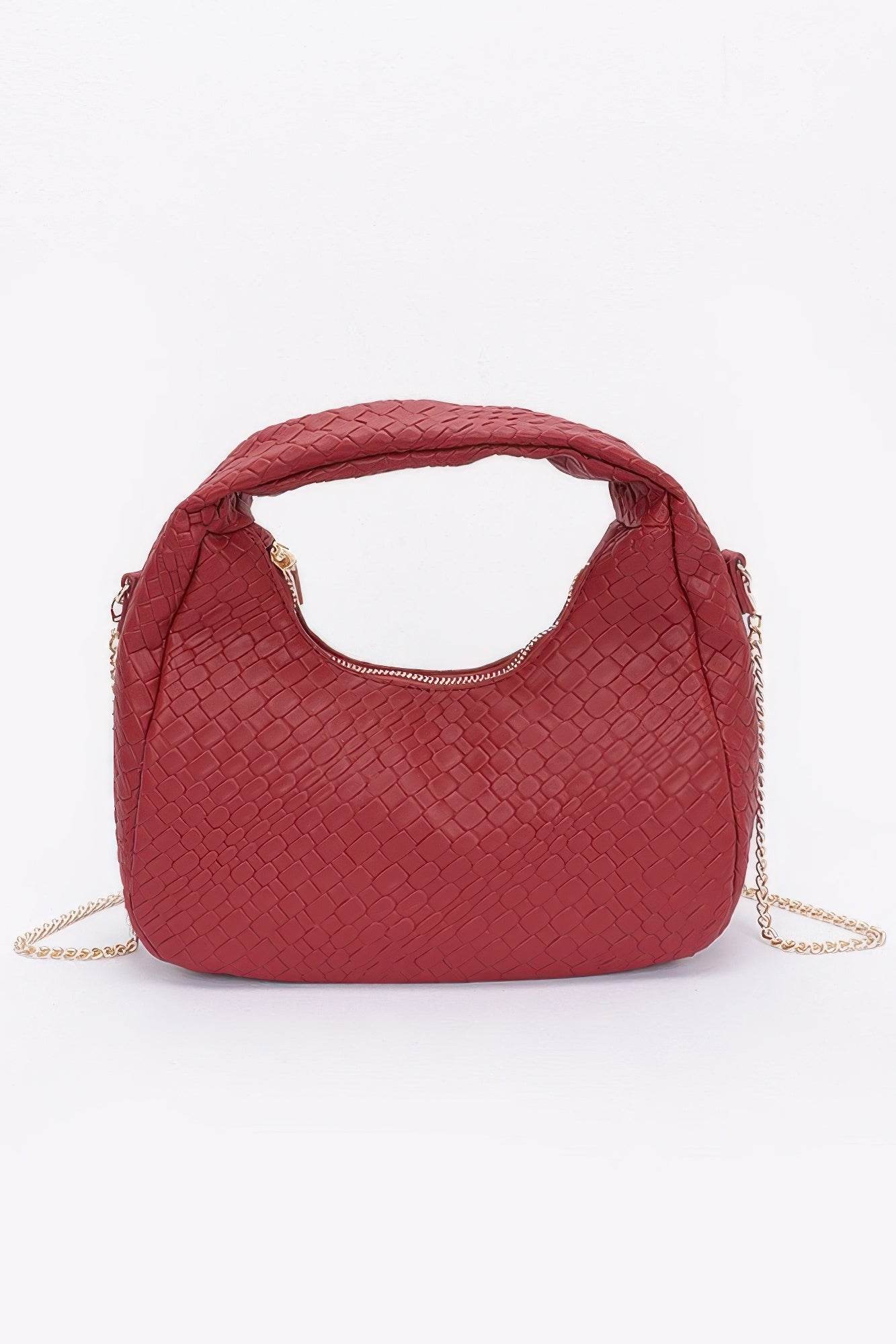 Embossed Faux Leather Hobo Bag - LLR Chic