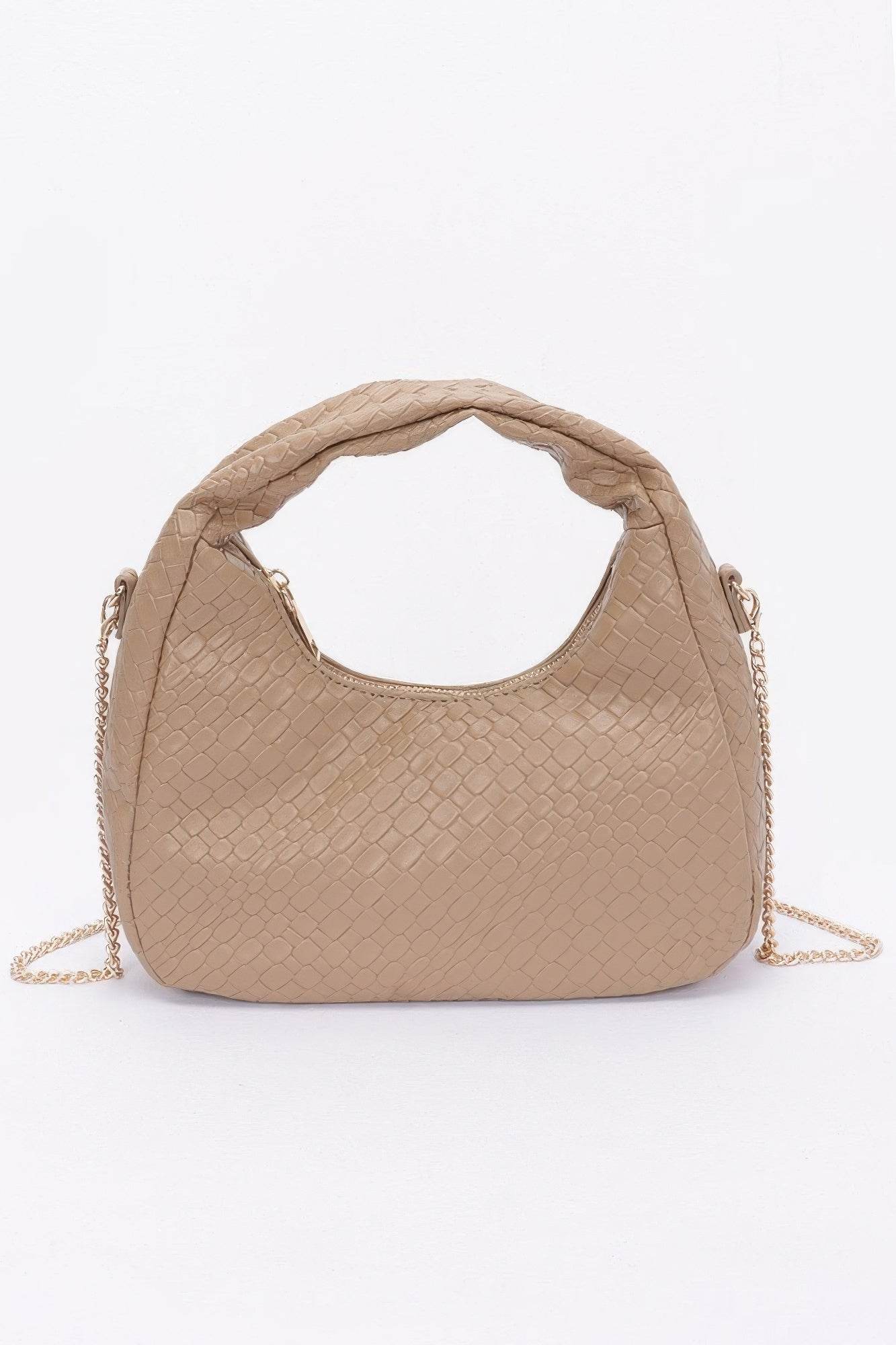 Embossed Faux Leather Hobo Bag - LLR Chic