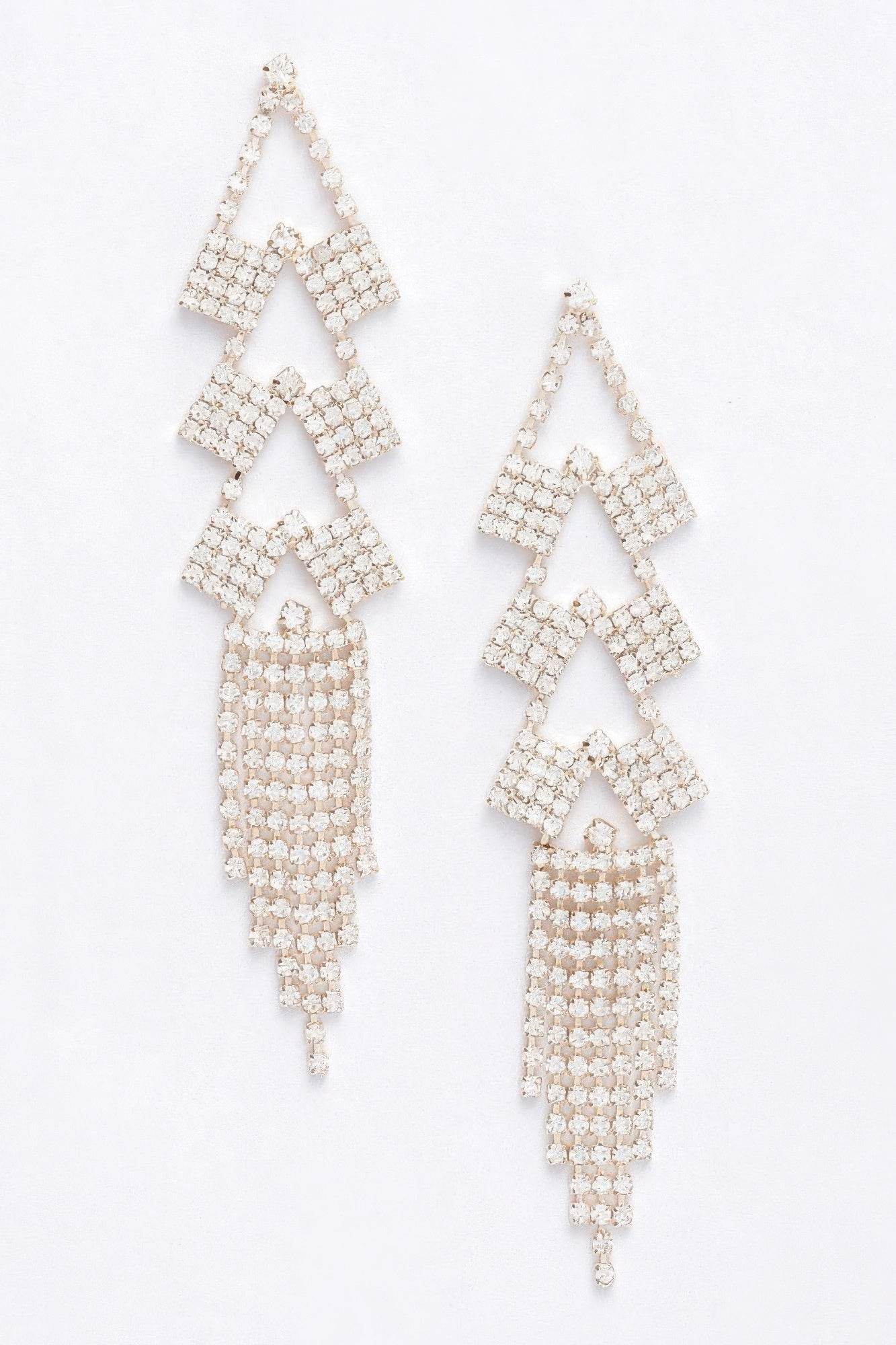 Rhinestone Fringe Earring - LLR Chic