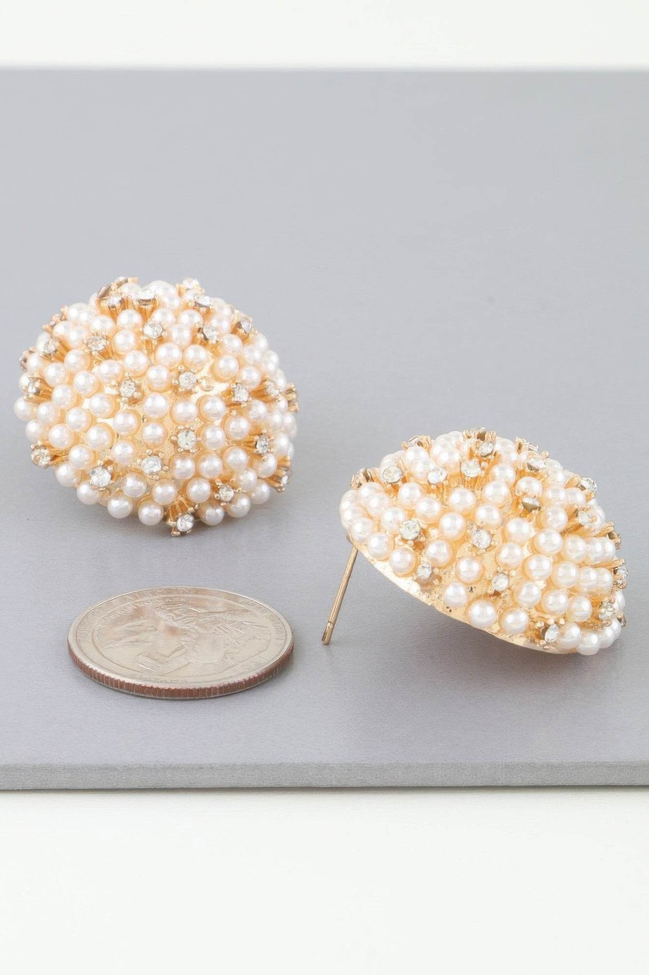 Pearled Sky Dome Stud Earrings - LLR Chic