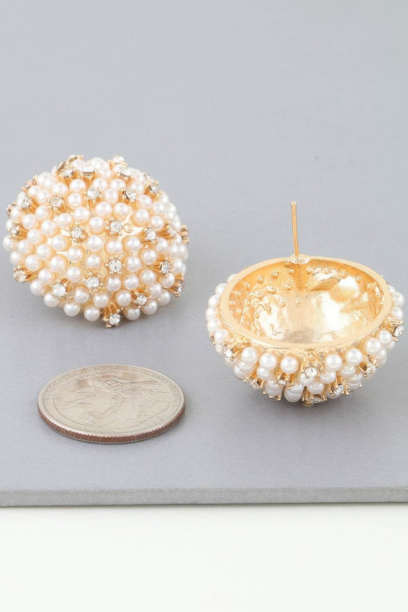 Pearled Sky Dome Stud Earrings - LLR Chic