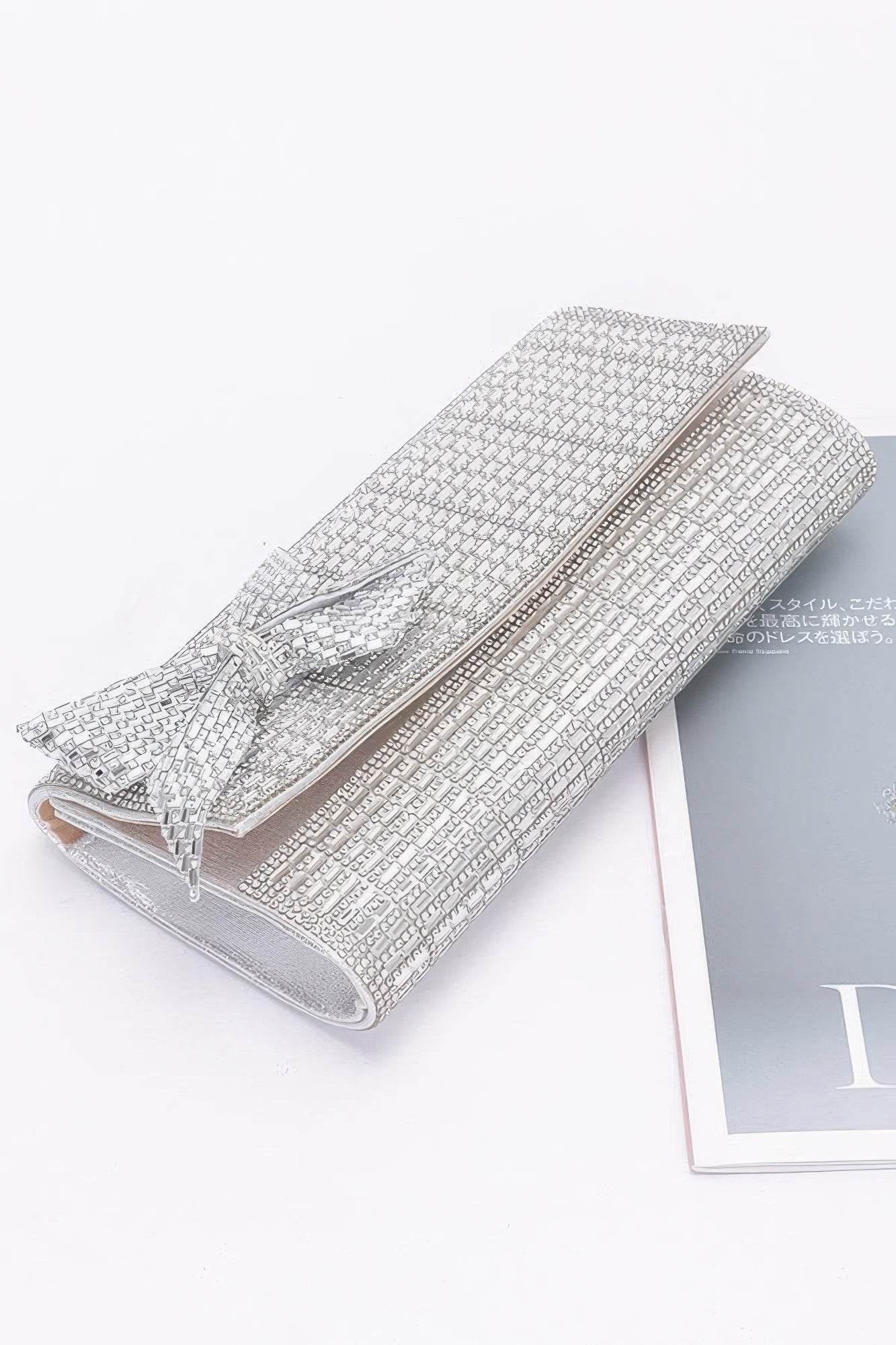 Rhinestone Party Clutch W/ Rhinestone Bow - LLR Chic