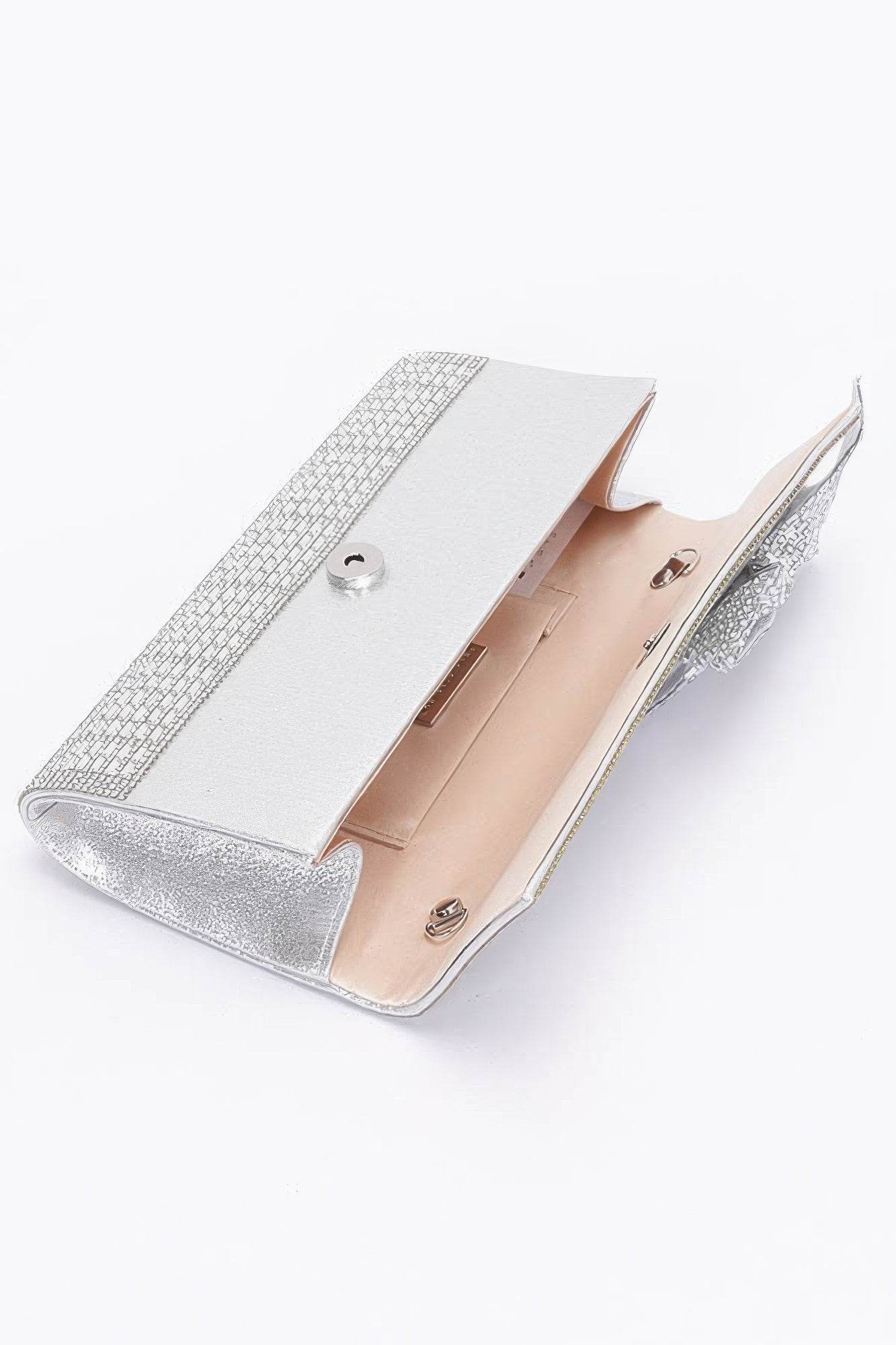 Rhinestone Party Clutch W/ Rhinestone Bow - LLR Chic