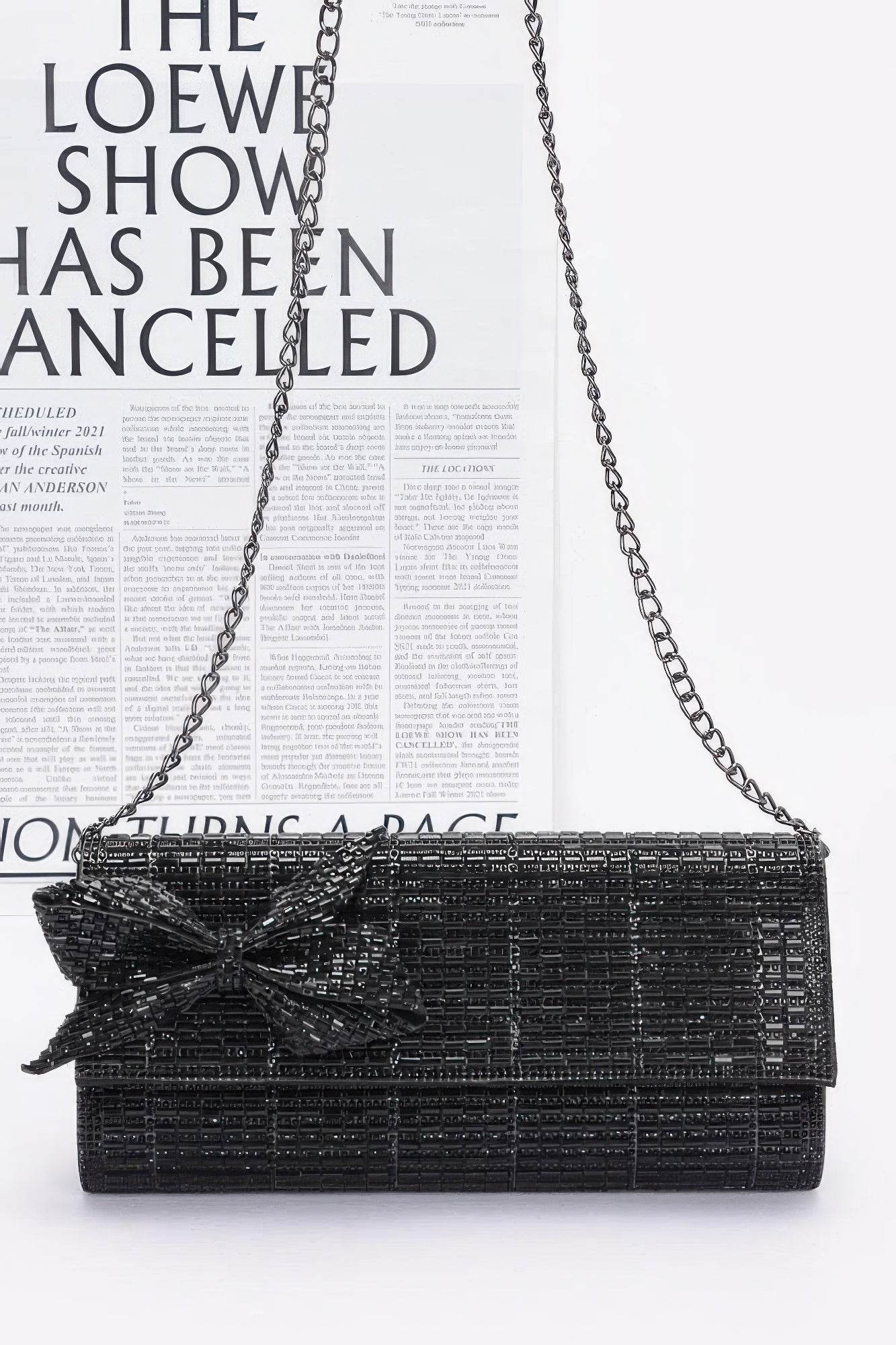 Rhinestone Party Clutch W/ Rhinestone Bow - LLR Chic