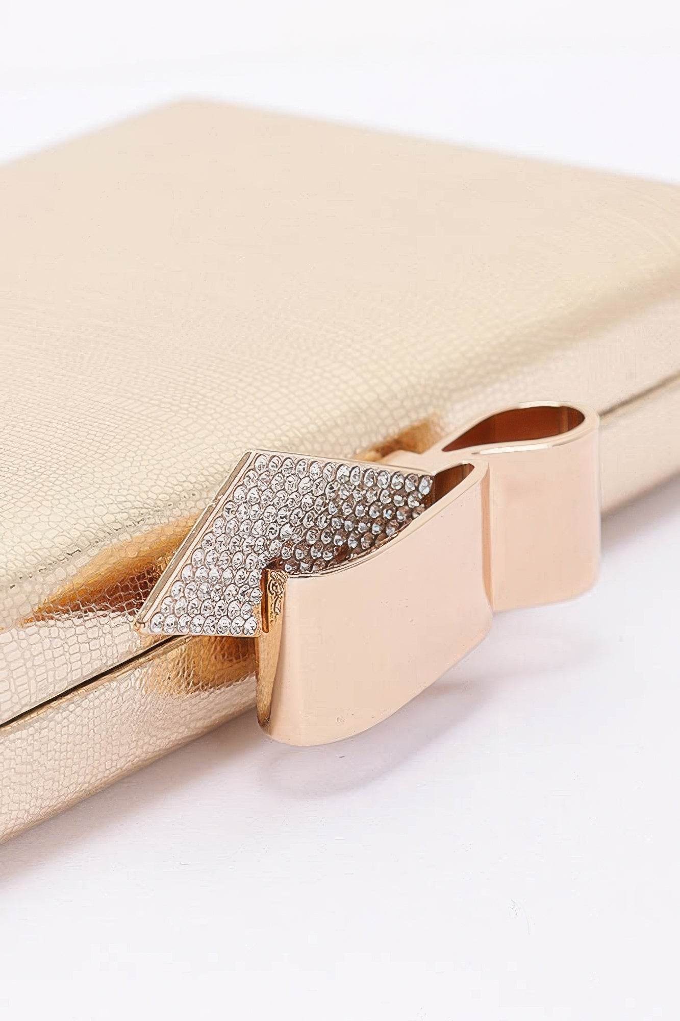 Metal Ribbon Top Case Clutch - LLR Chic