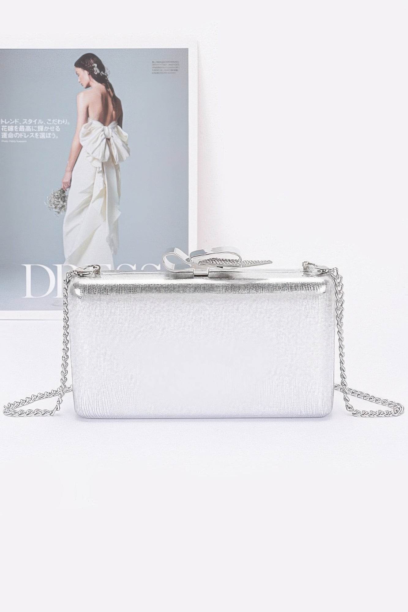 Metal Ribbon Top Case Clutch - LLR Chic