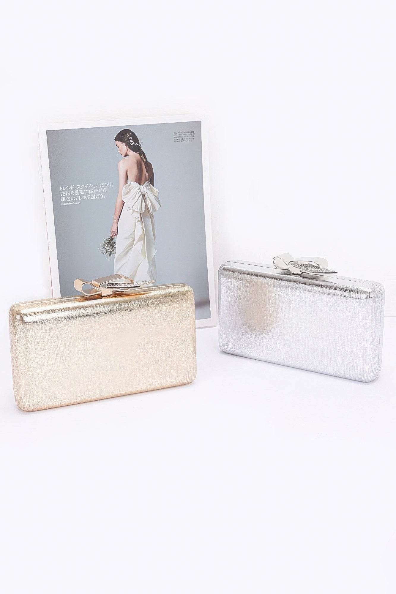 Metal Ribbon Top Case Clutch - LLR Chic