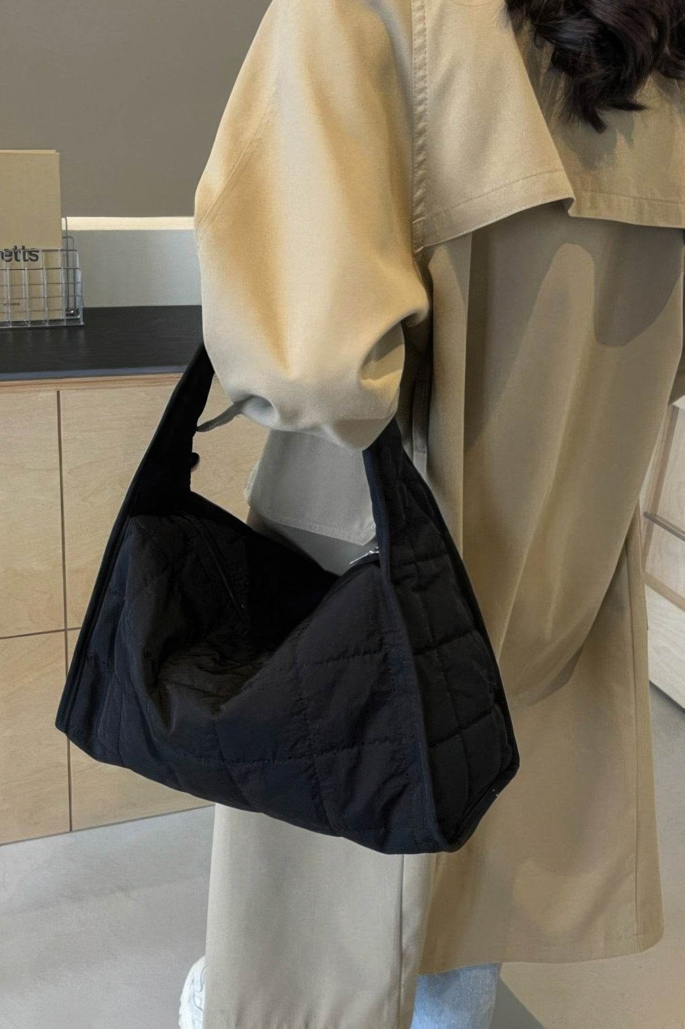 Quilted Nylon Shoulder Bag - LLR Chic