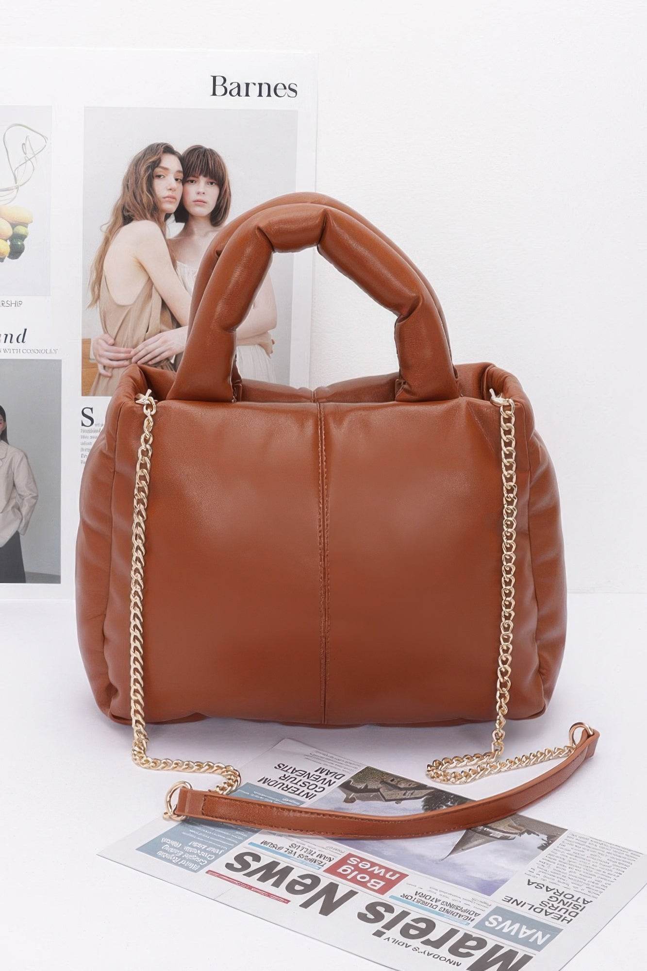 Faux Leather Padded Tote Bag - LLR Chic